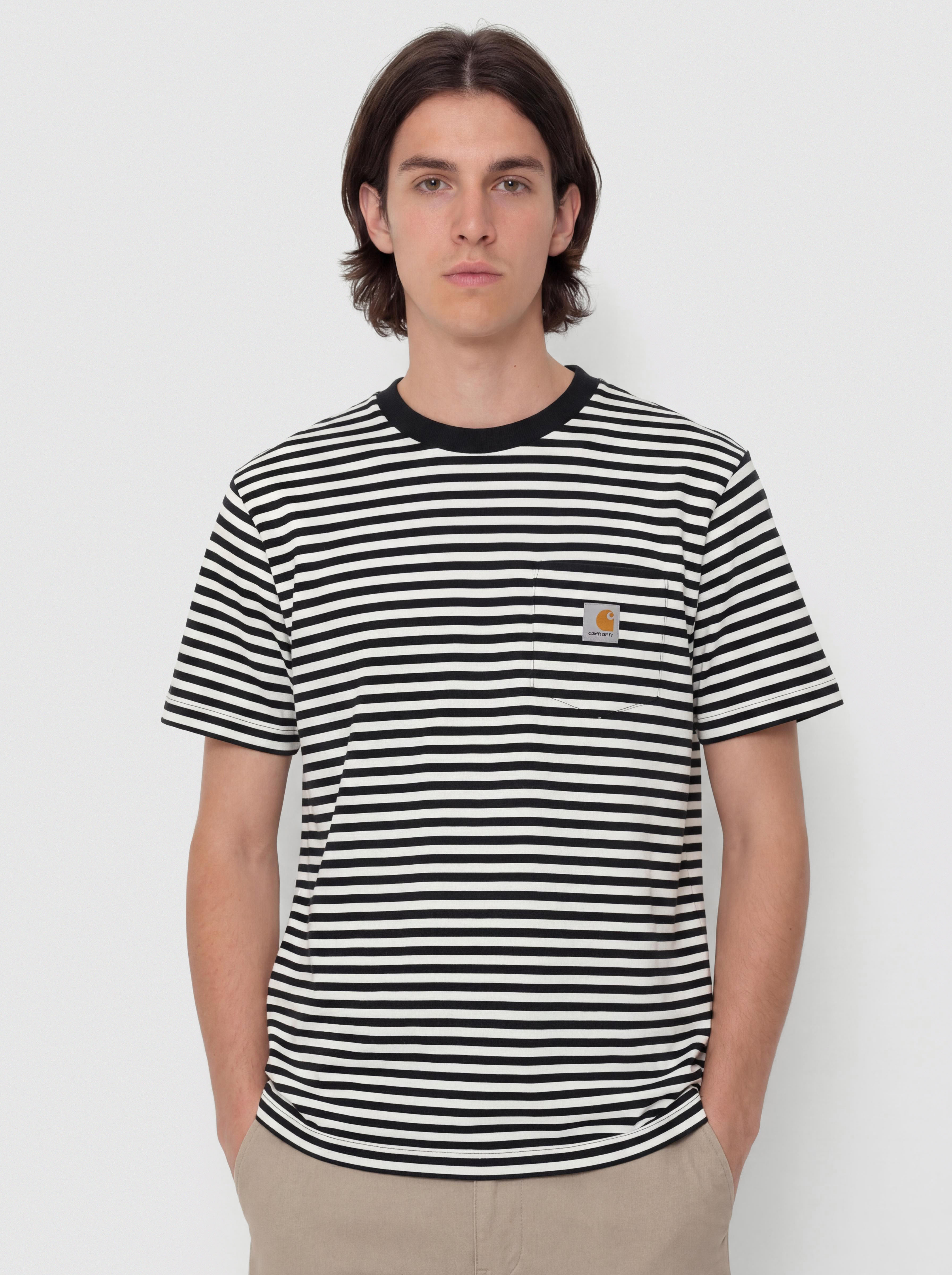 Тениска Carhartt WIP Ezra Pocket (ezra stripe/black/wax)
