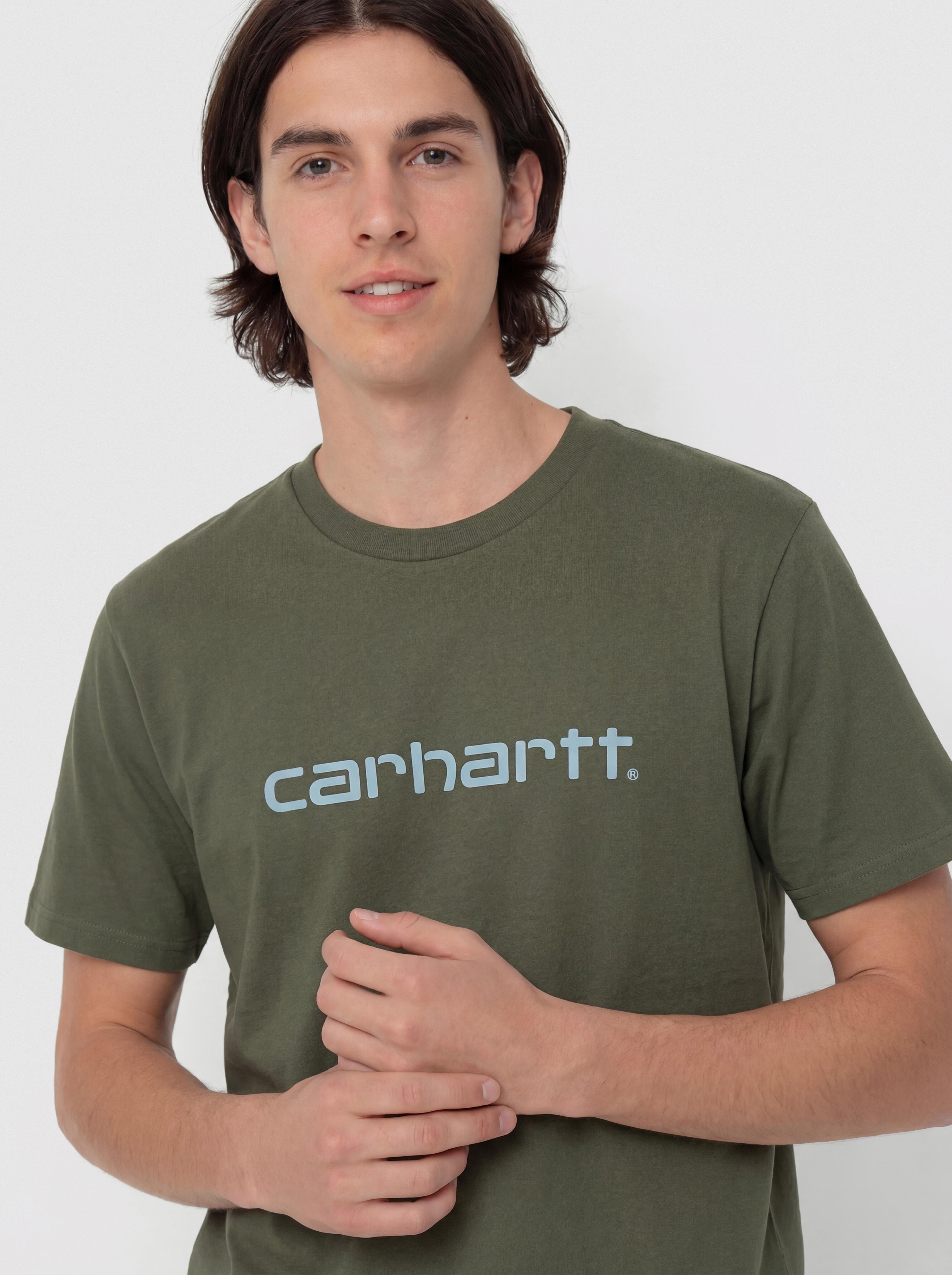 Тениска Carhartt WIP Script (leaf/tourmaline)