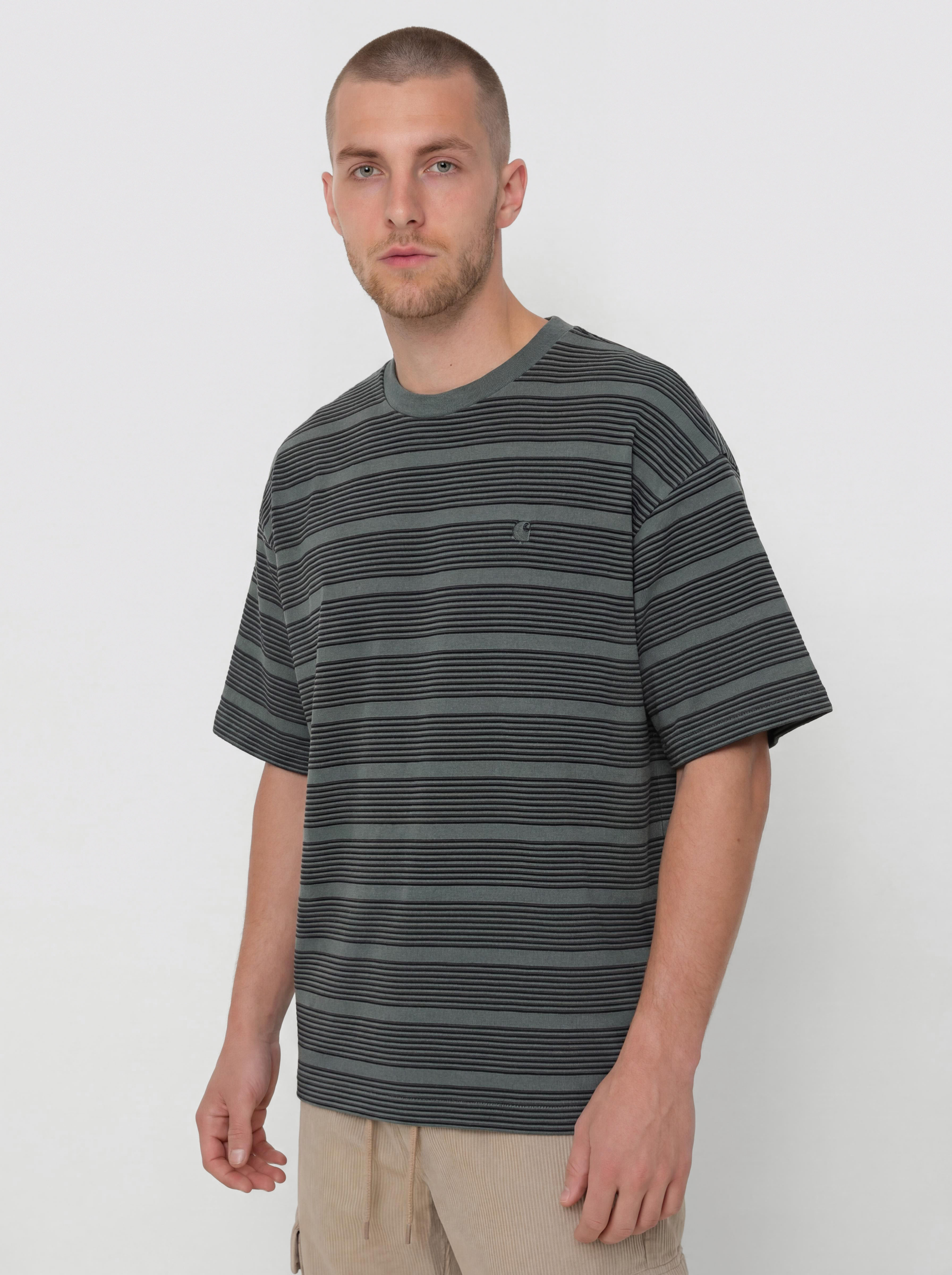 Тениска Carhartt WIP Hanson (hanson stripe/kale green)