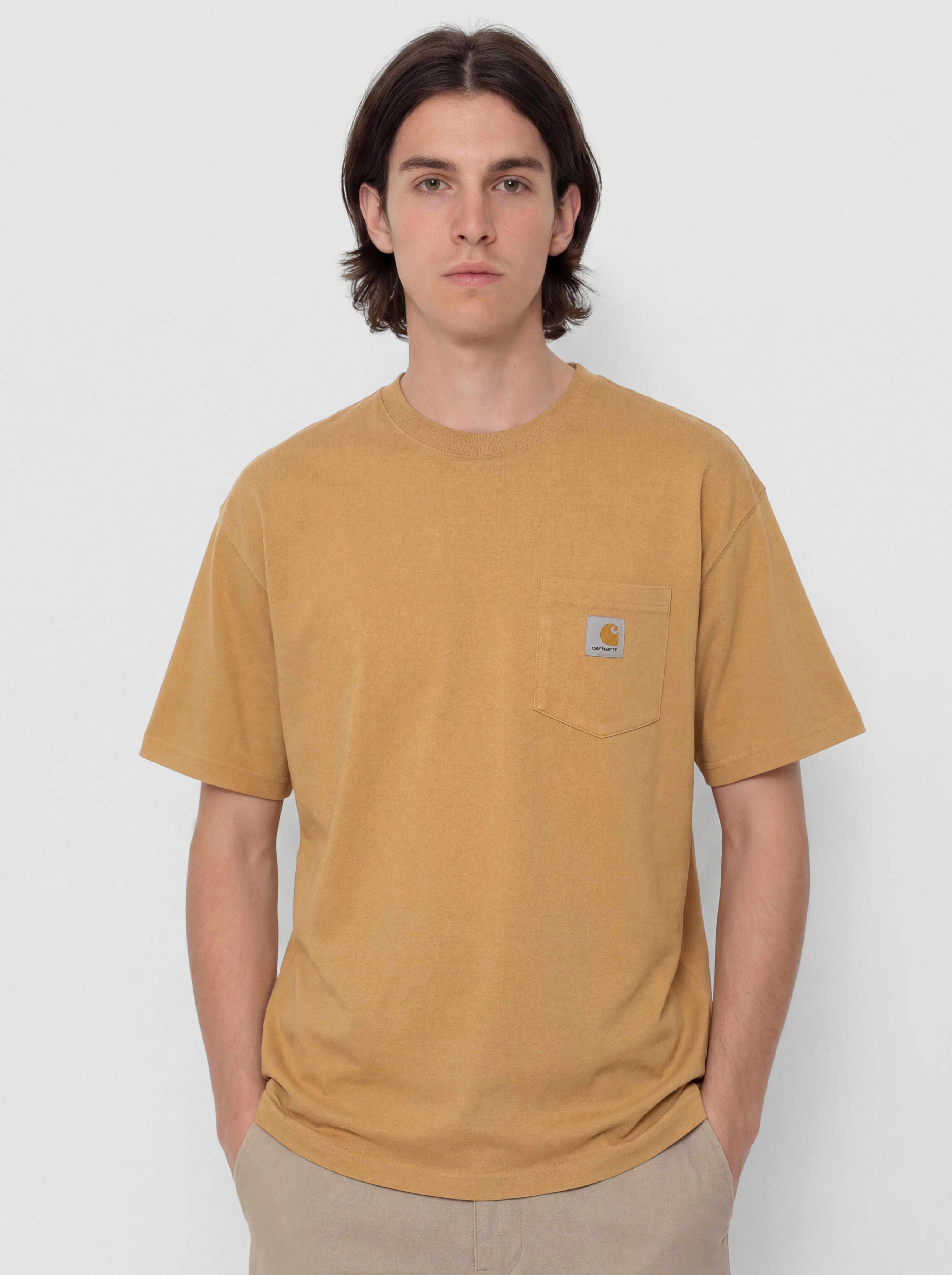 Тениска Carhartt WIP Hudson Pocket (dusty h brown/chalk wash)