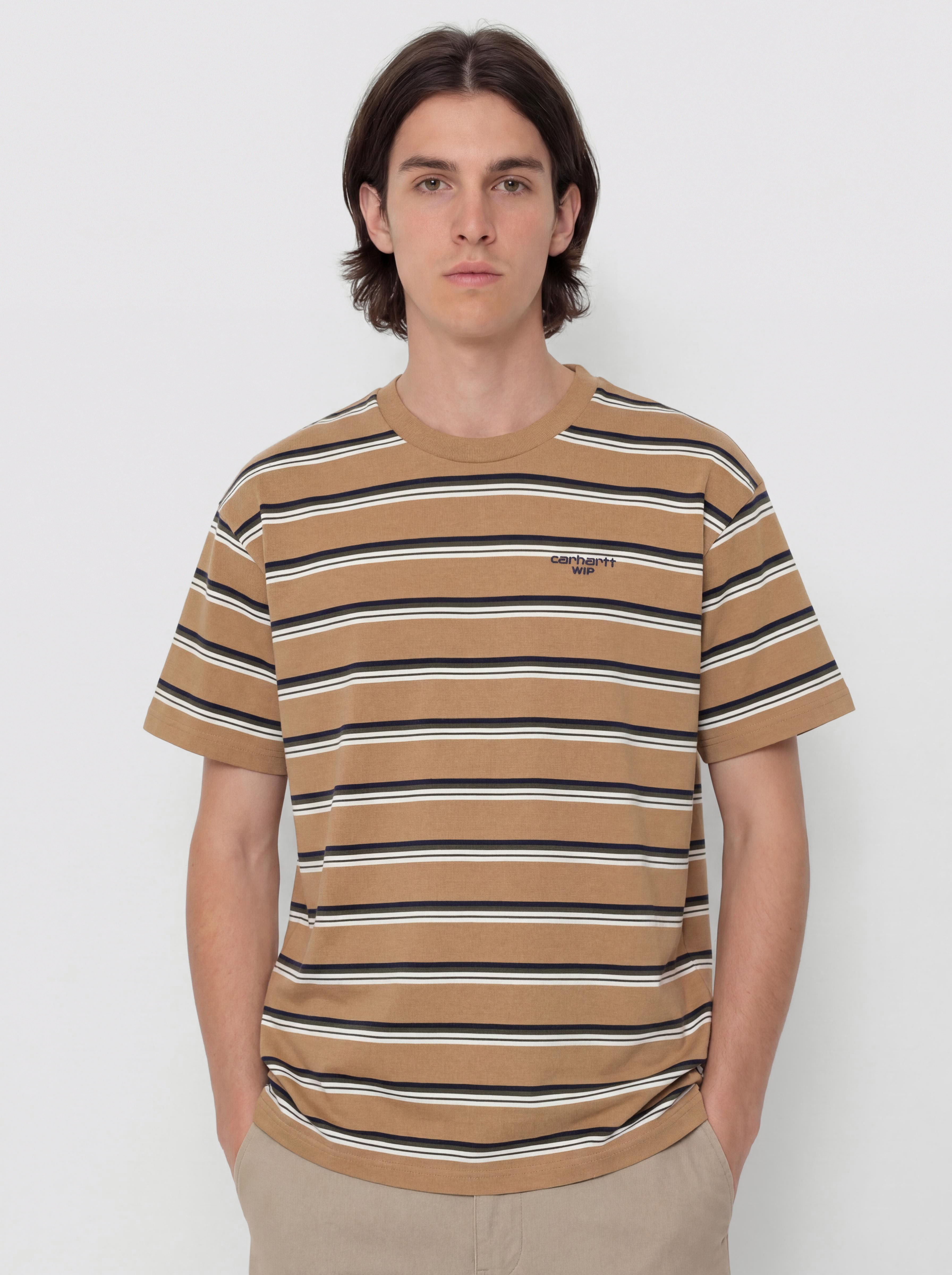 Тениска Carhartt WIP Holm (holm stripe/peanut)