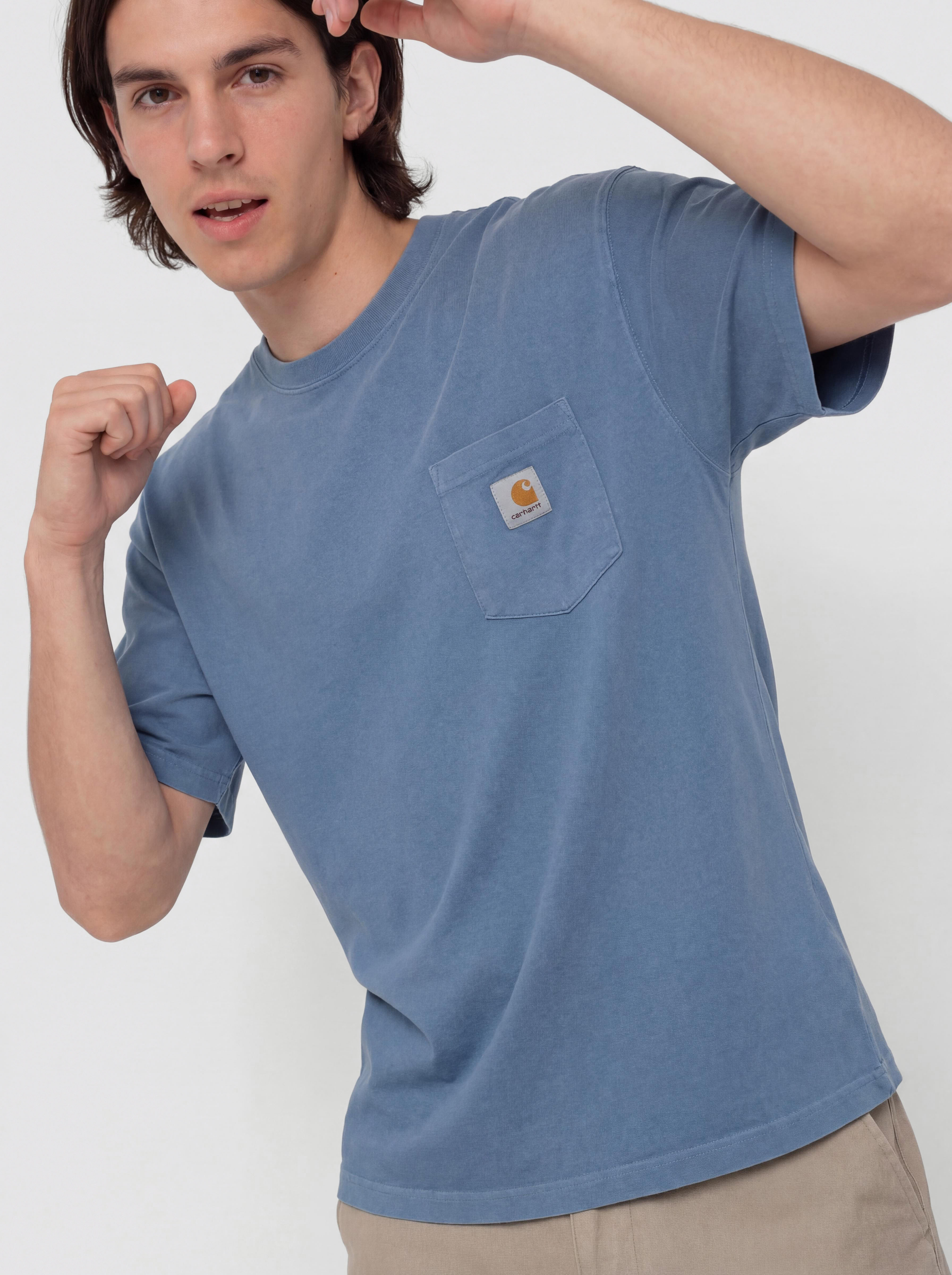 Тениска Carhartt WIP Hudson Pocket (sorrent/chalk wash)