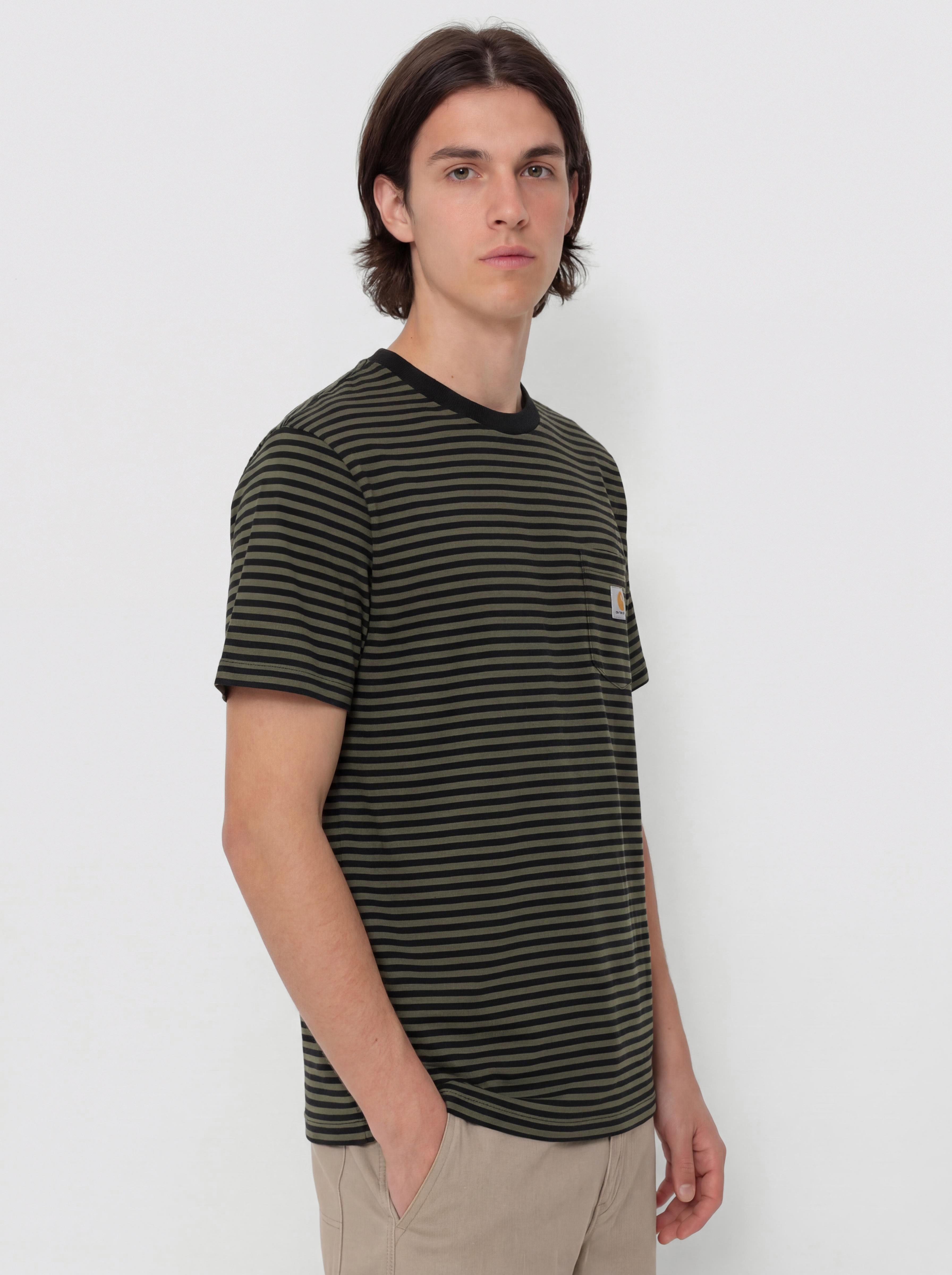 Тениска Carhartt WIP Verner Pocket (verner stripe/black/opuntia)