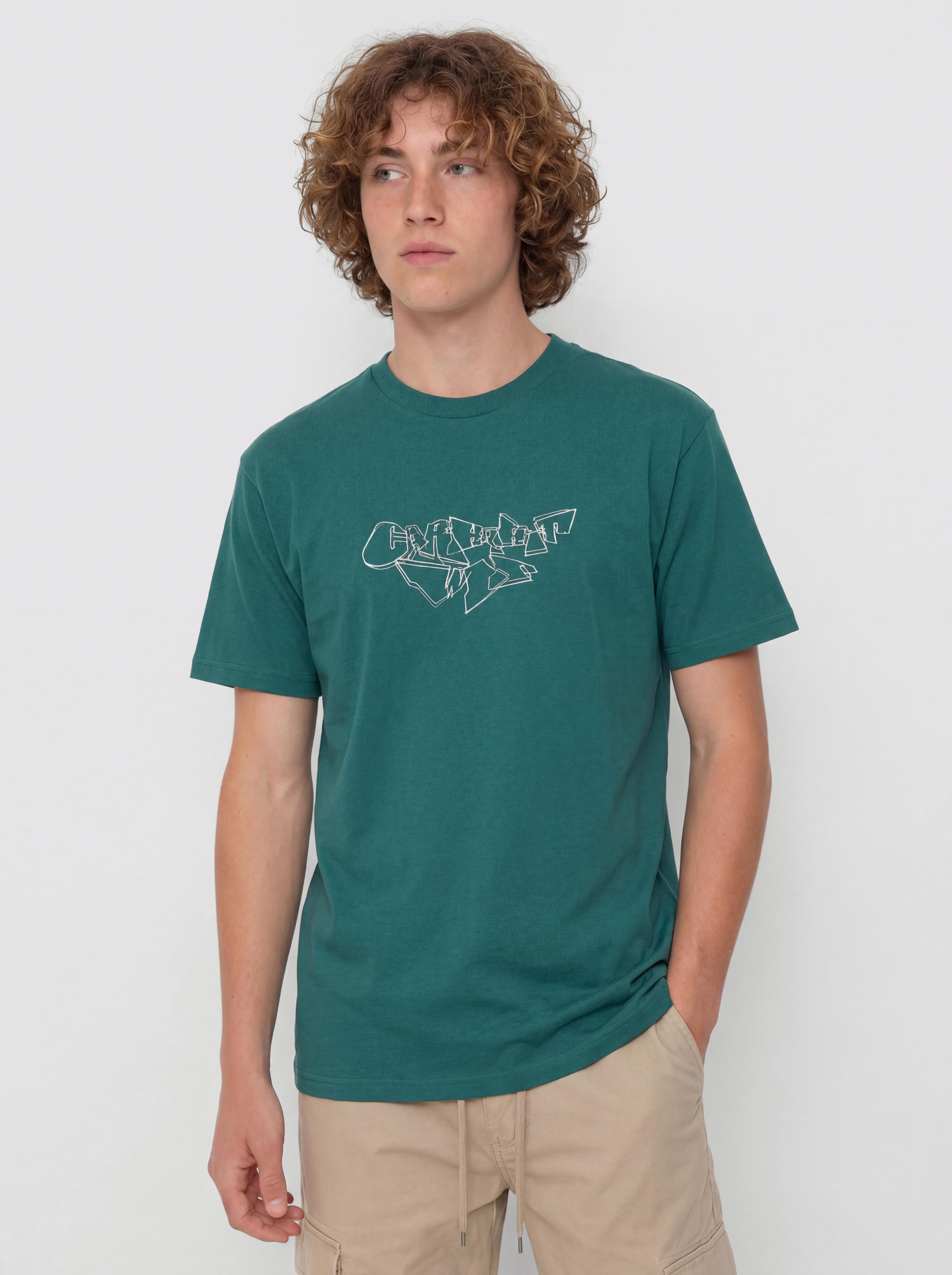 Тениска Carhartt WIP Screwed Up Script (rainforest)