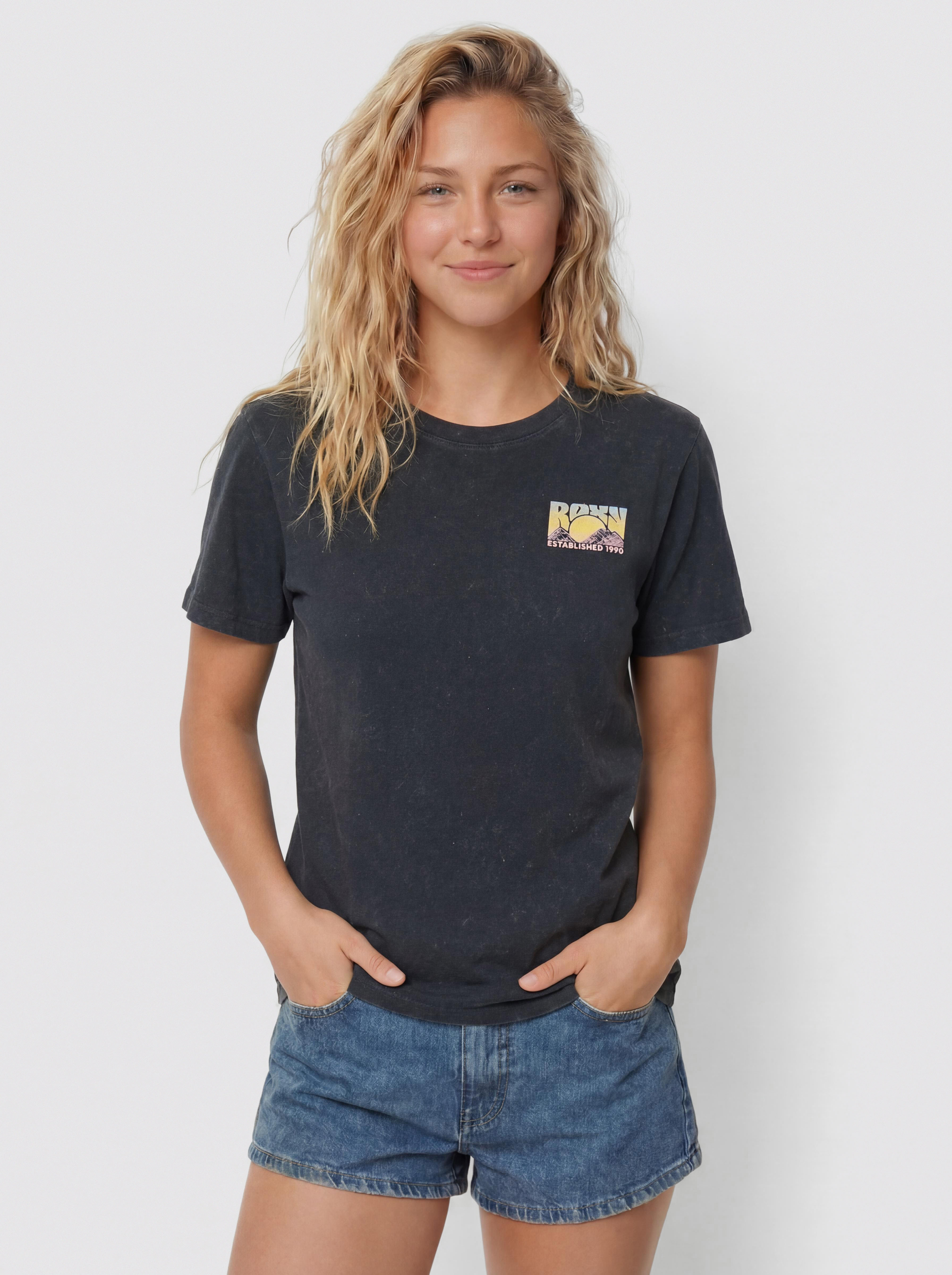 Тениска Roxy Sunnyoversize Optic Wash Wmn (anthracite)