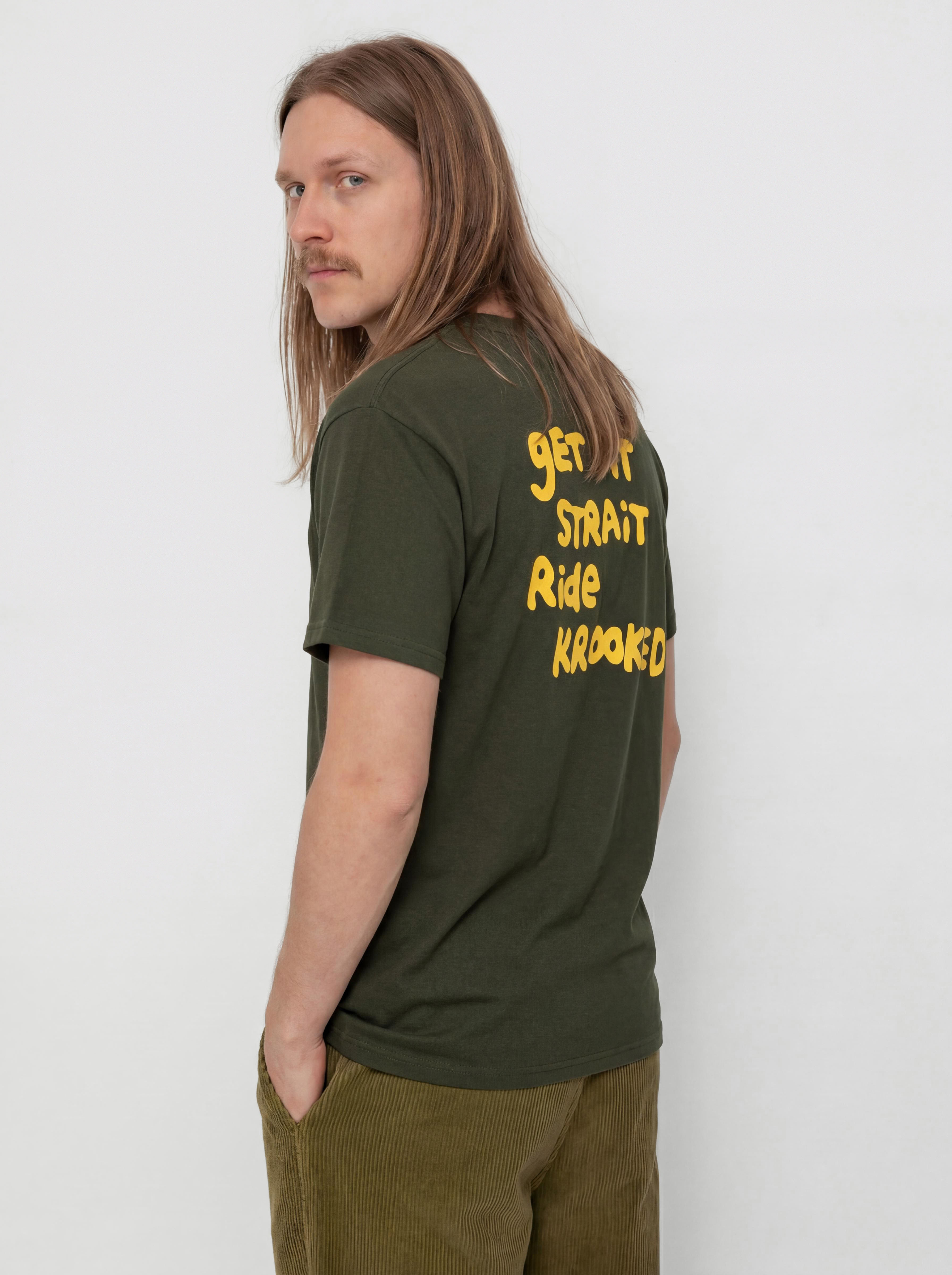 Тениска Krooked Street Eyes (forest green/gold)