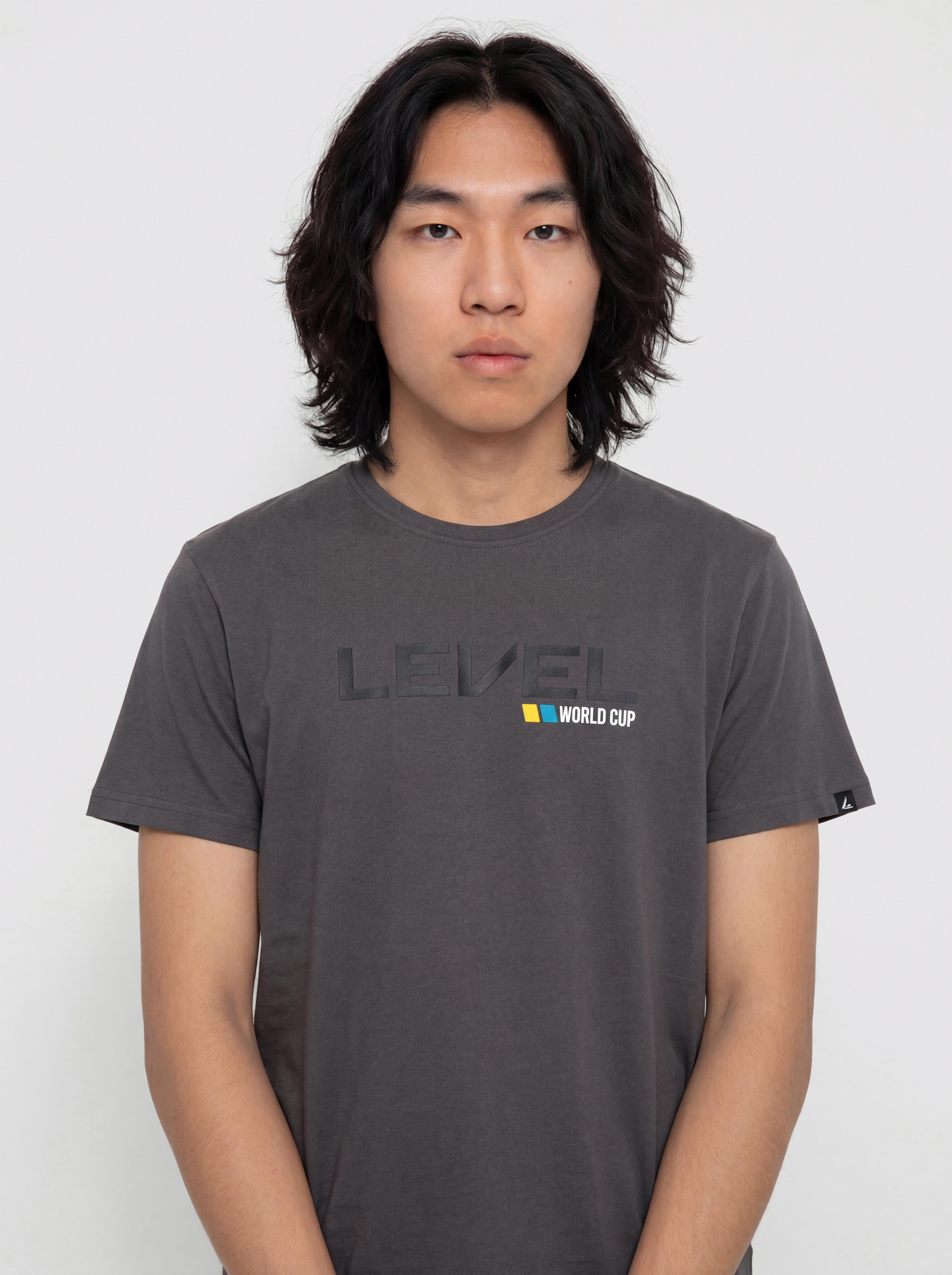 Тениска Level Level Worldcup (anthracite)