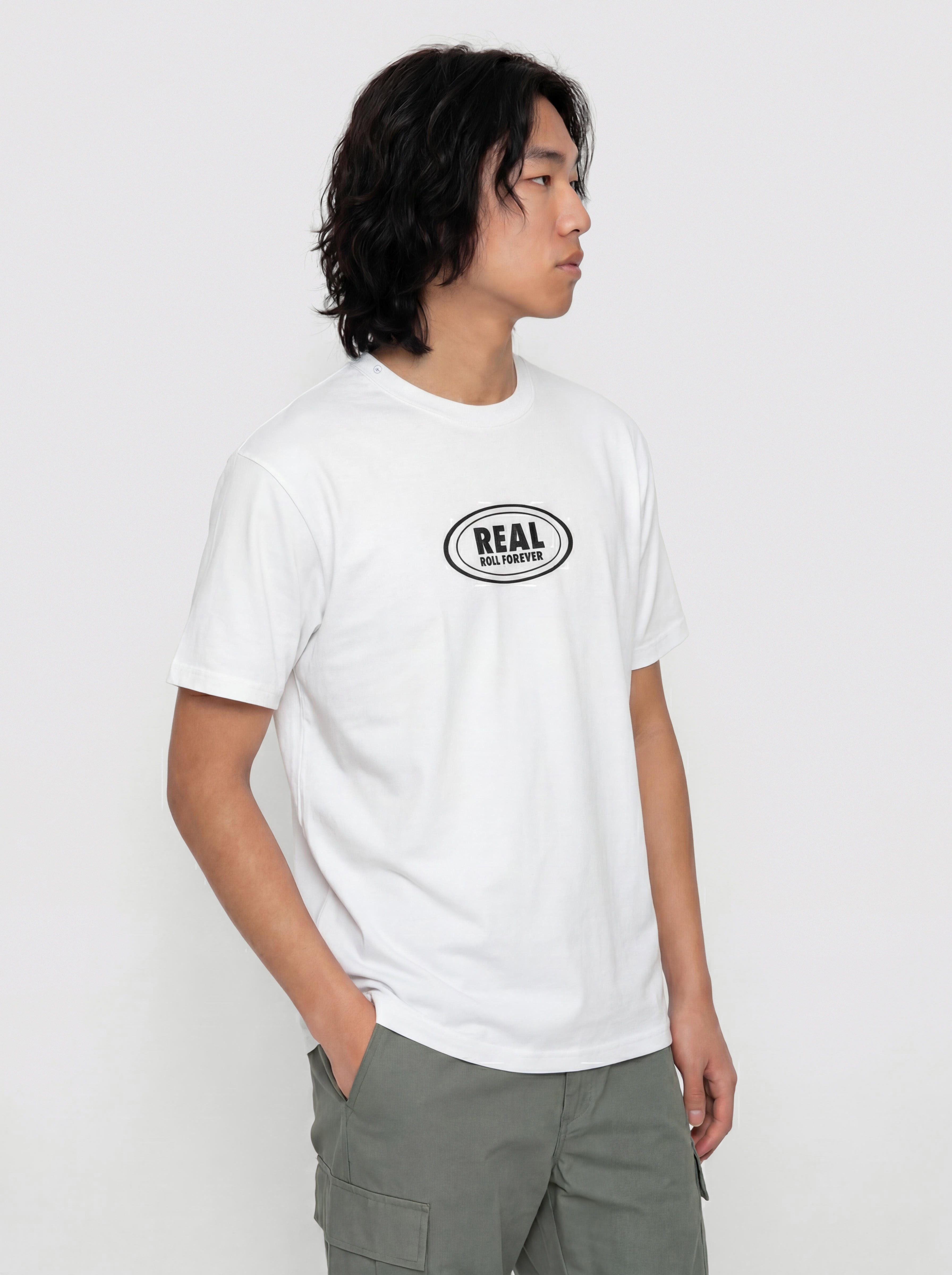 Тениска Real Roll Forever (white w/black print)