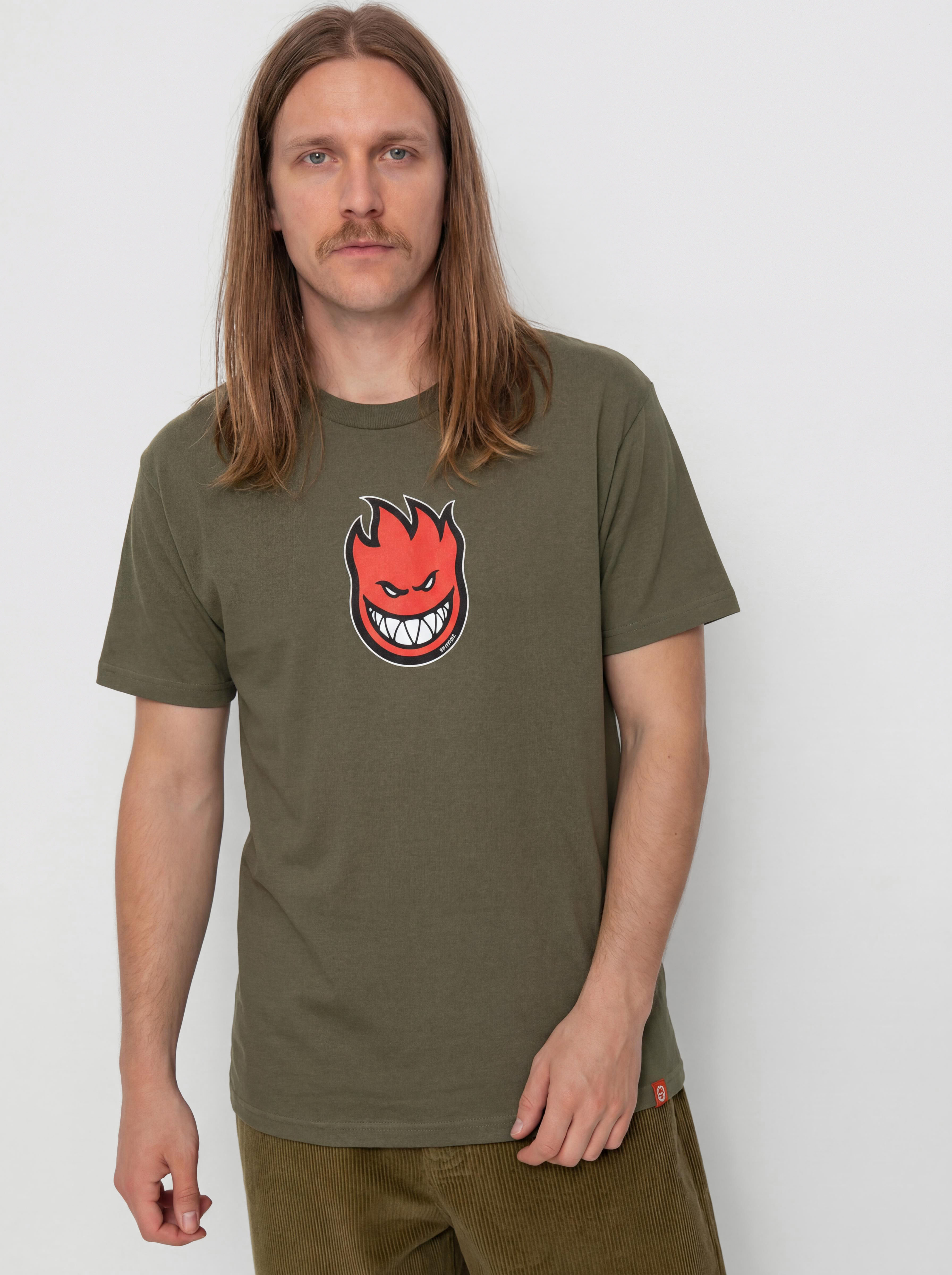 Тениска Spitfire Bighead Mid Fill (military green w/red black & white print)