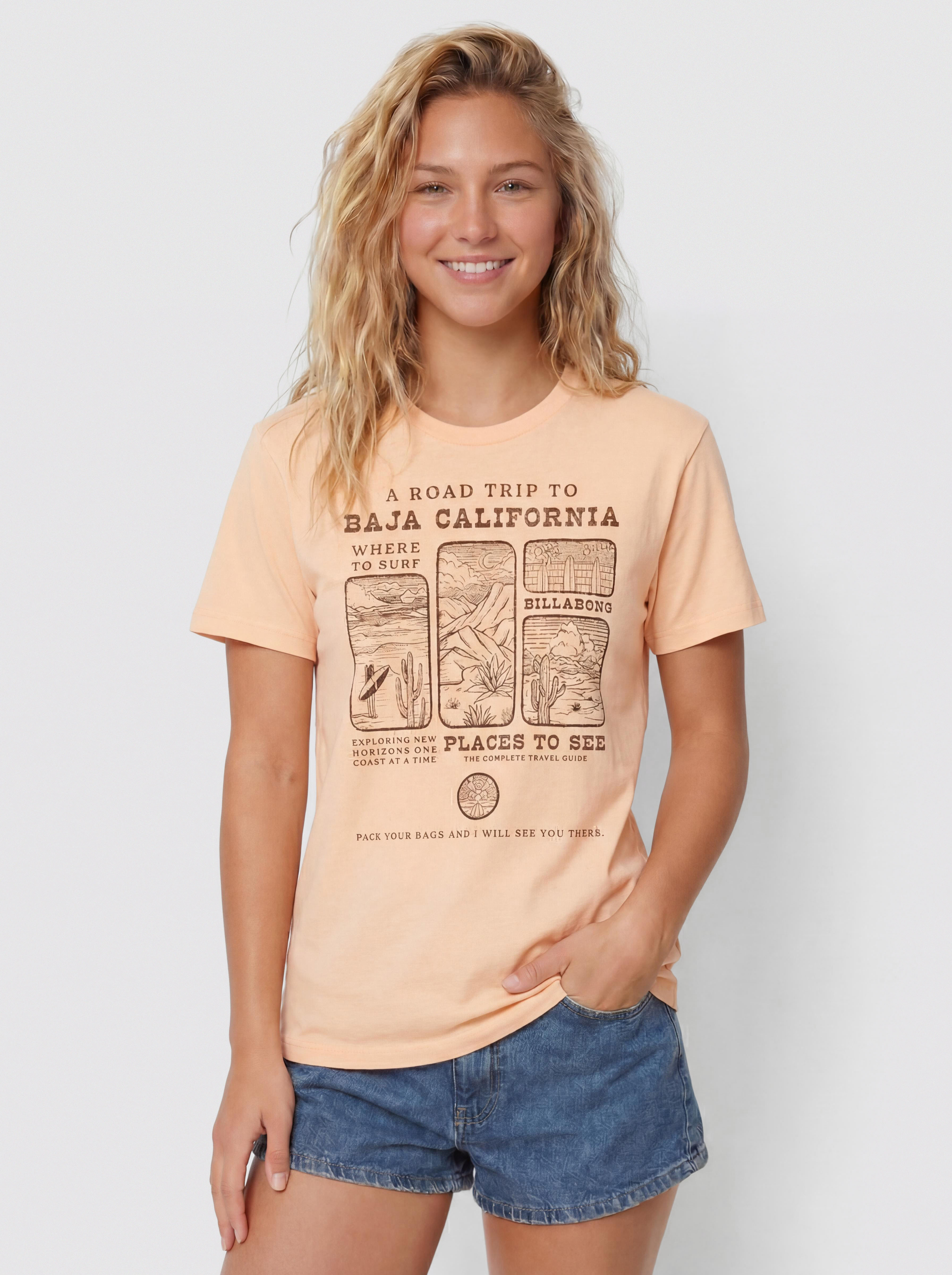 Тениска Billabong Flying To The Moon Wmn (soft peach)