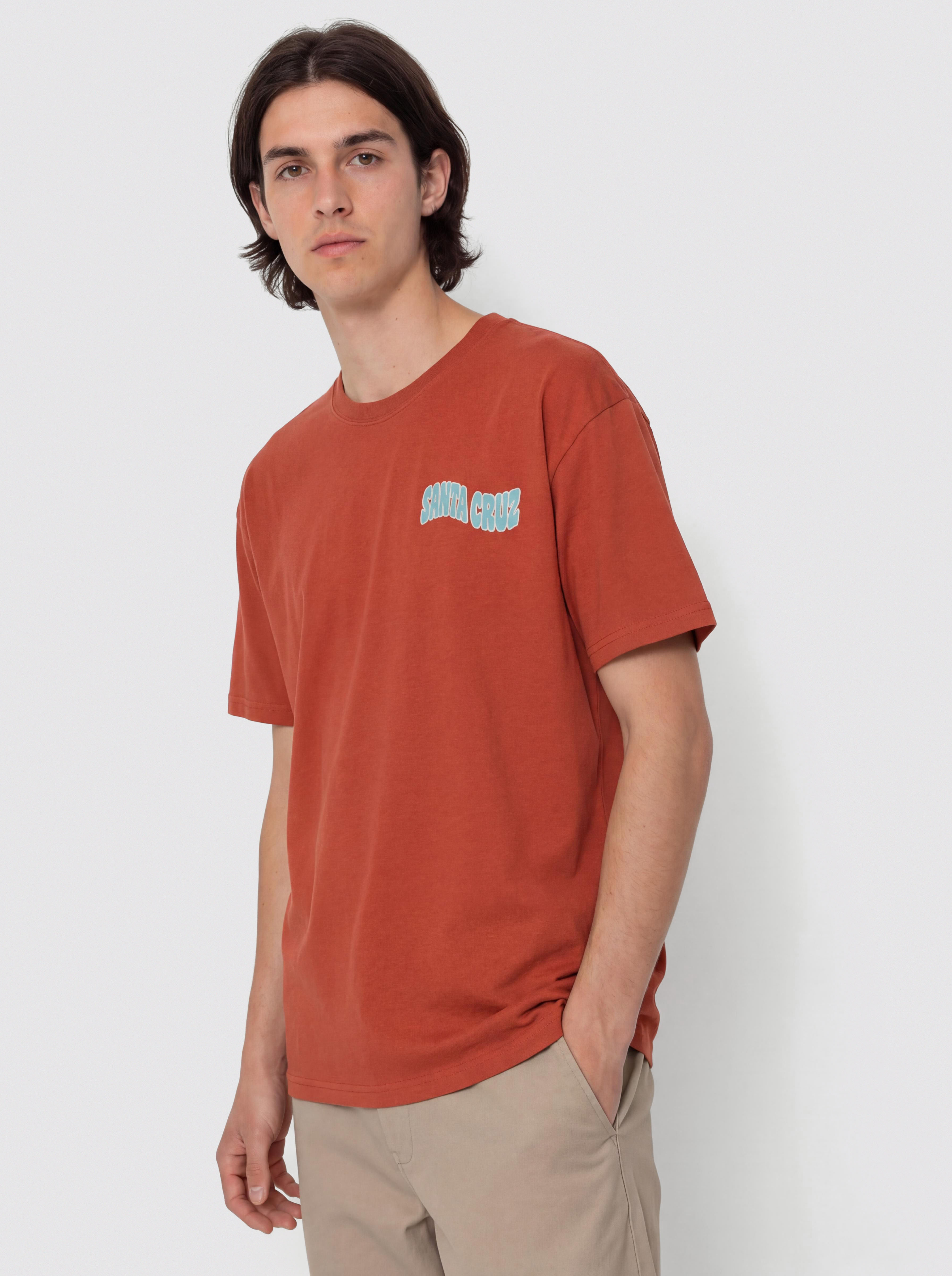 Тениска Santa Cruz Tiki Hand Strip (dark rust)