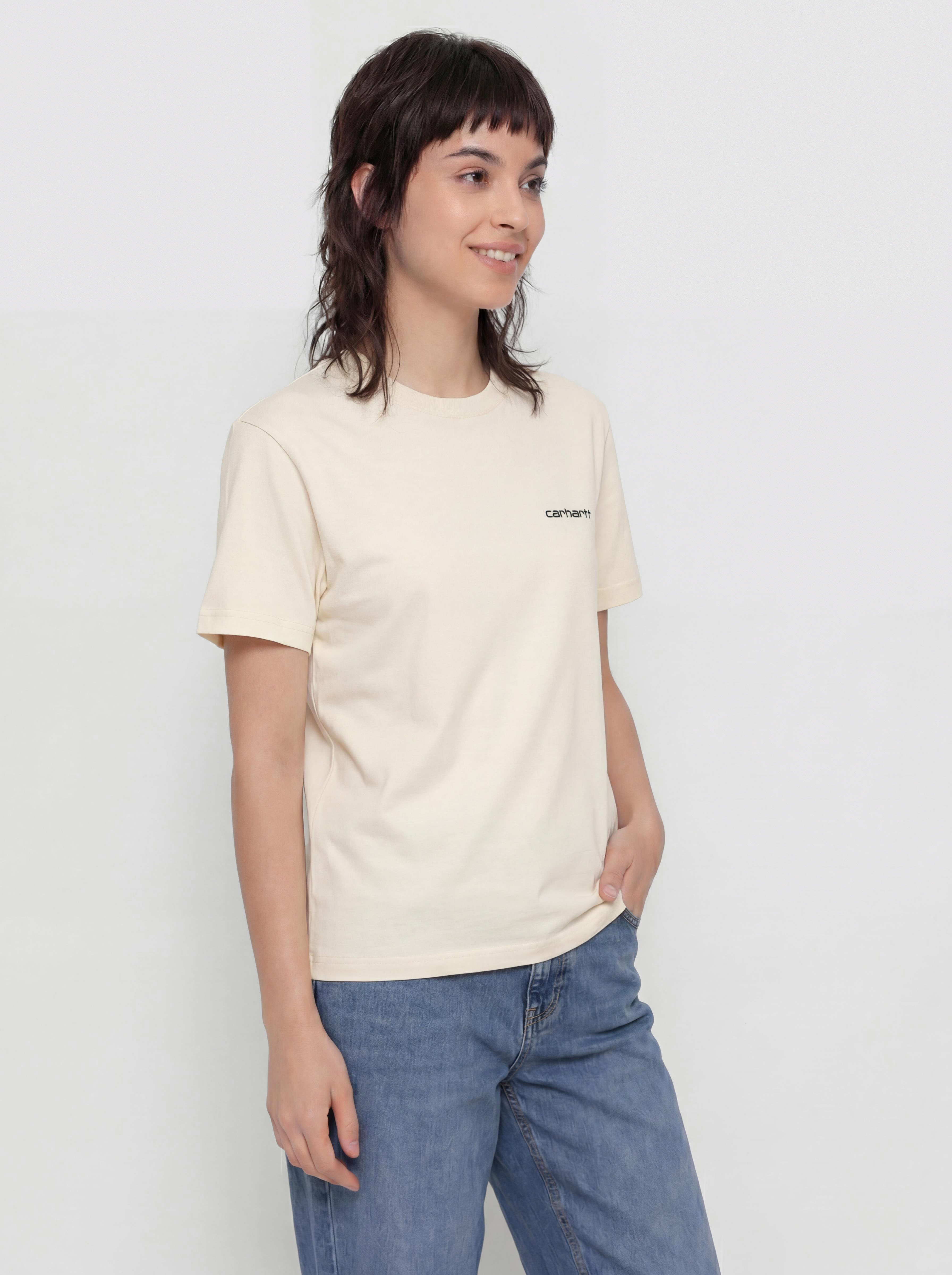 Тениска Carhartt WIP Script Embroidery Wmn (cinnerus/cozy purple)