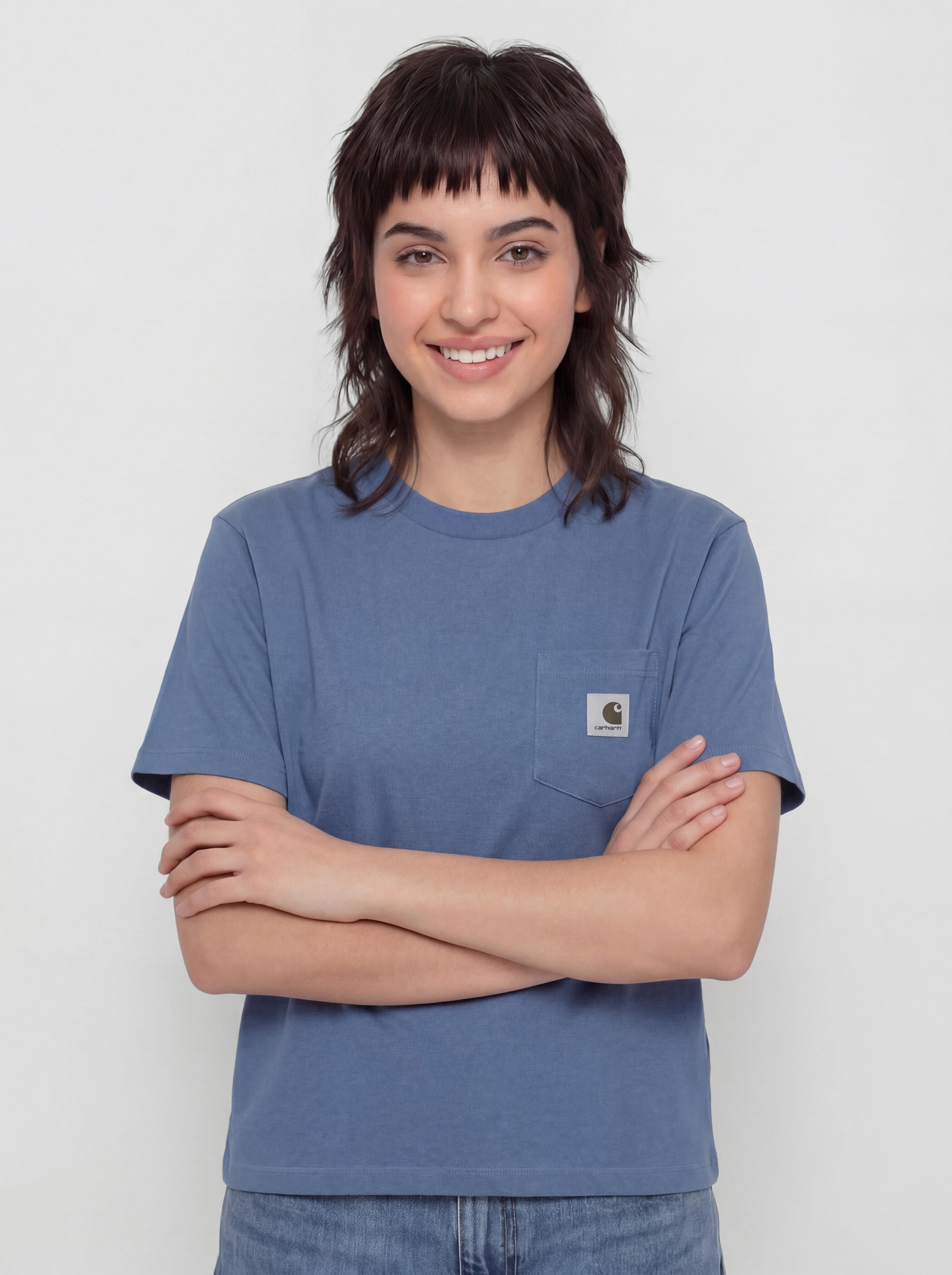 Тениска Carhartt WIP Pocket Wmn (blue iris)
