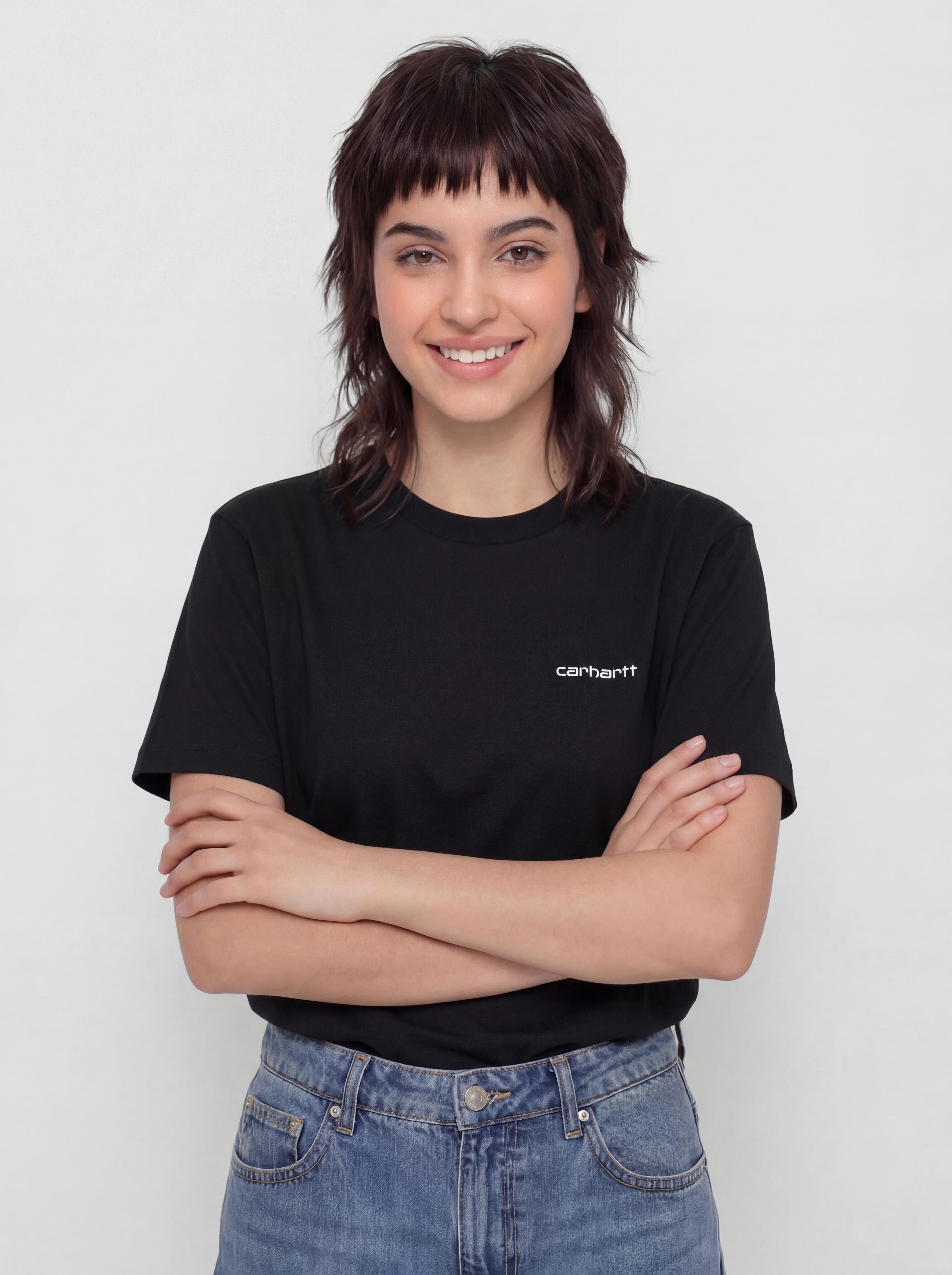 Тениска Carhartt WIP Script Embroidery Wmn (black/white)