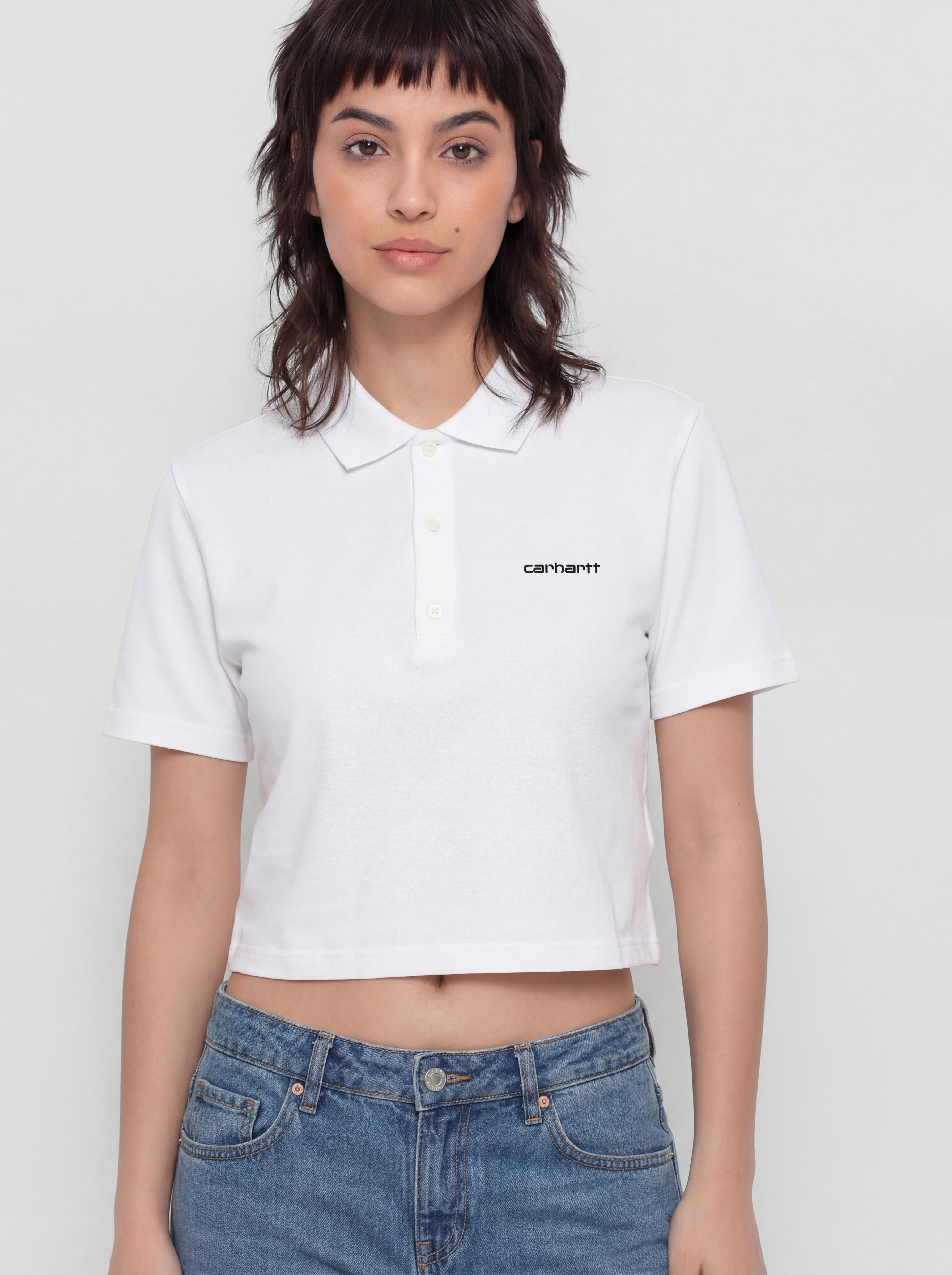 u0422u0435u043du0438u0441u043au0430 Carhartt WIP Script Polo Wmn (white/black)