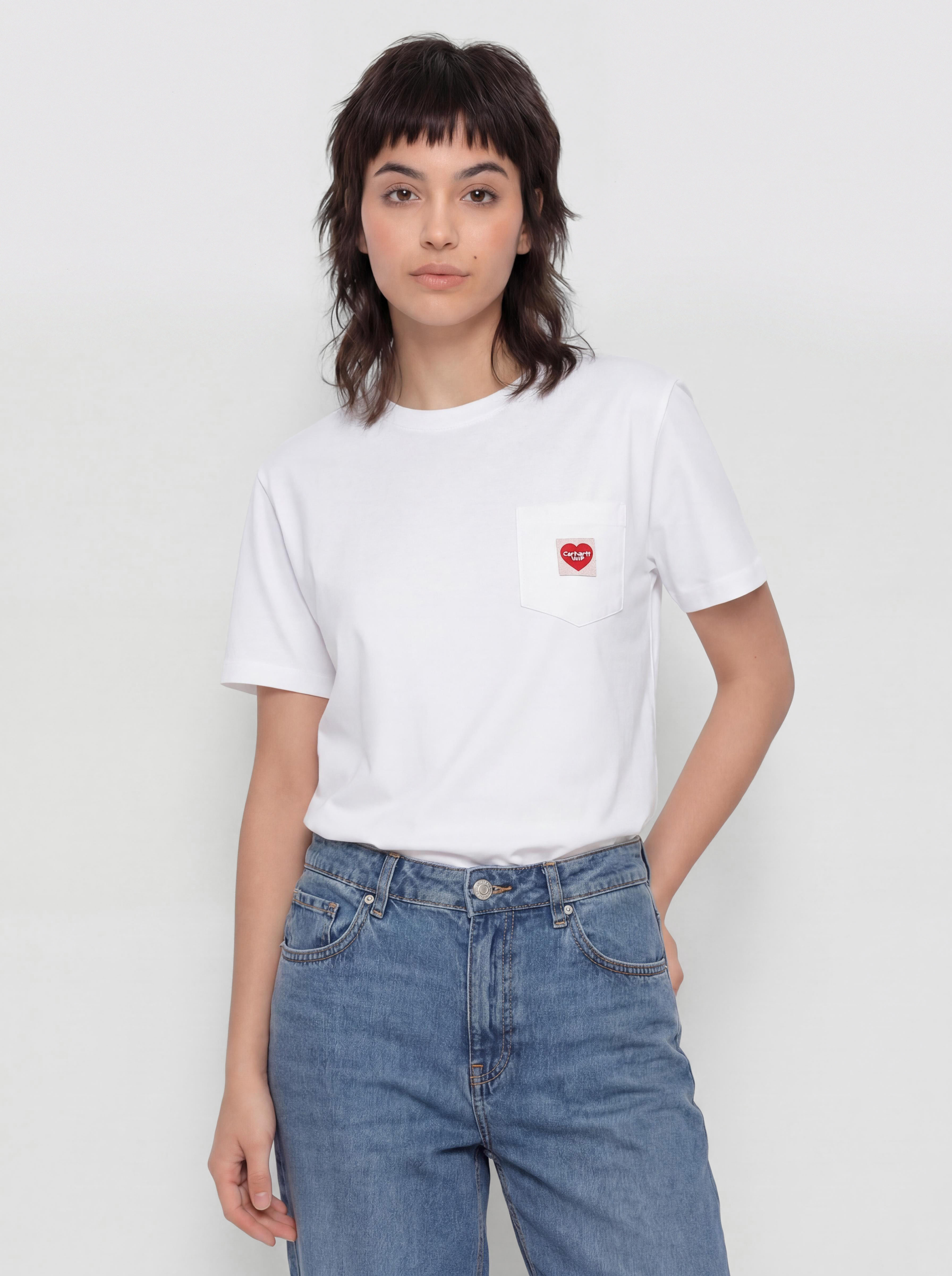 Тениска Carhartt WIP Pocket Heart Wmn (white/red)
