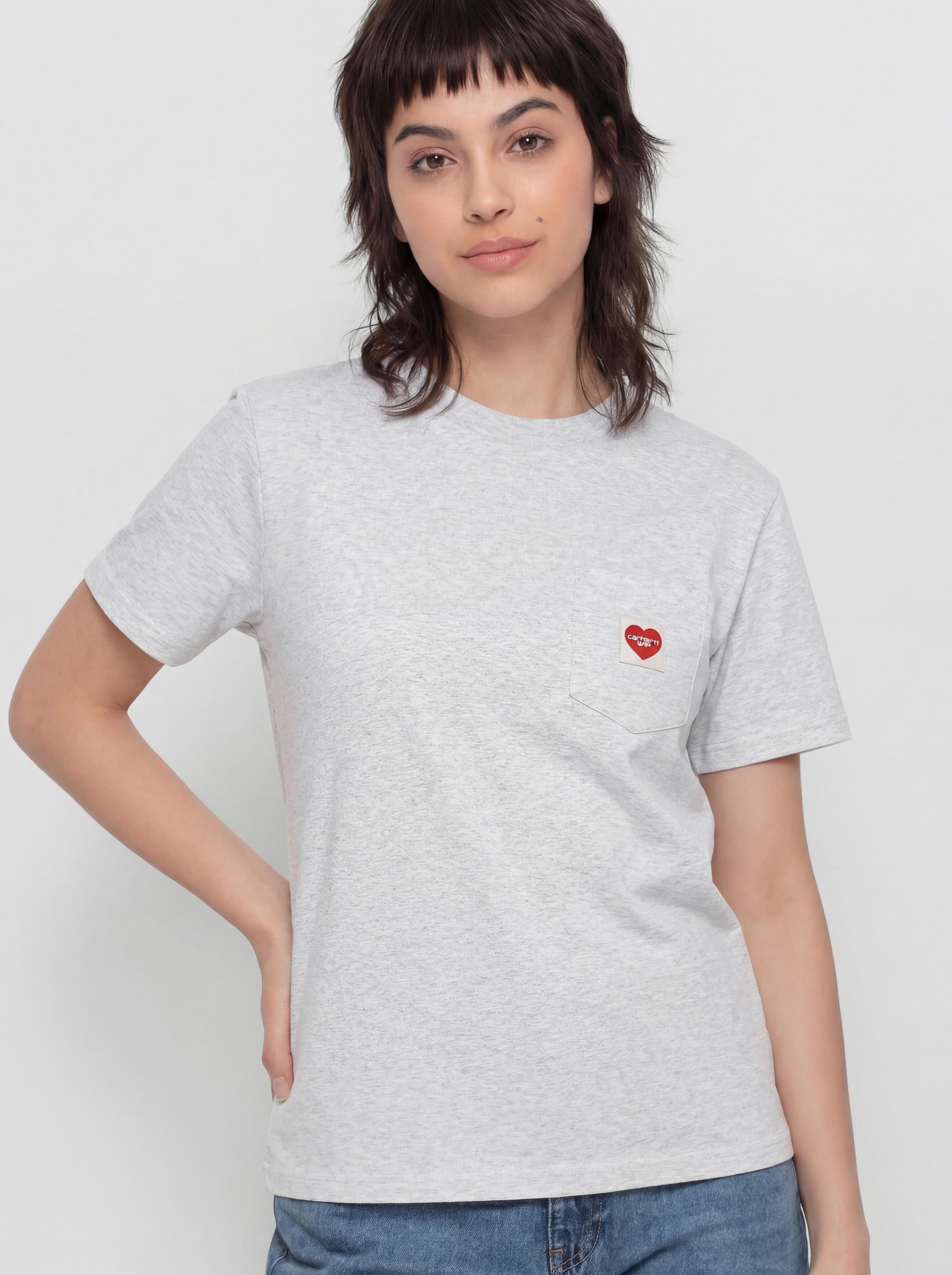 Тениска Carhartt WIP Pocket Heart Wmn (ash heather/red)