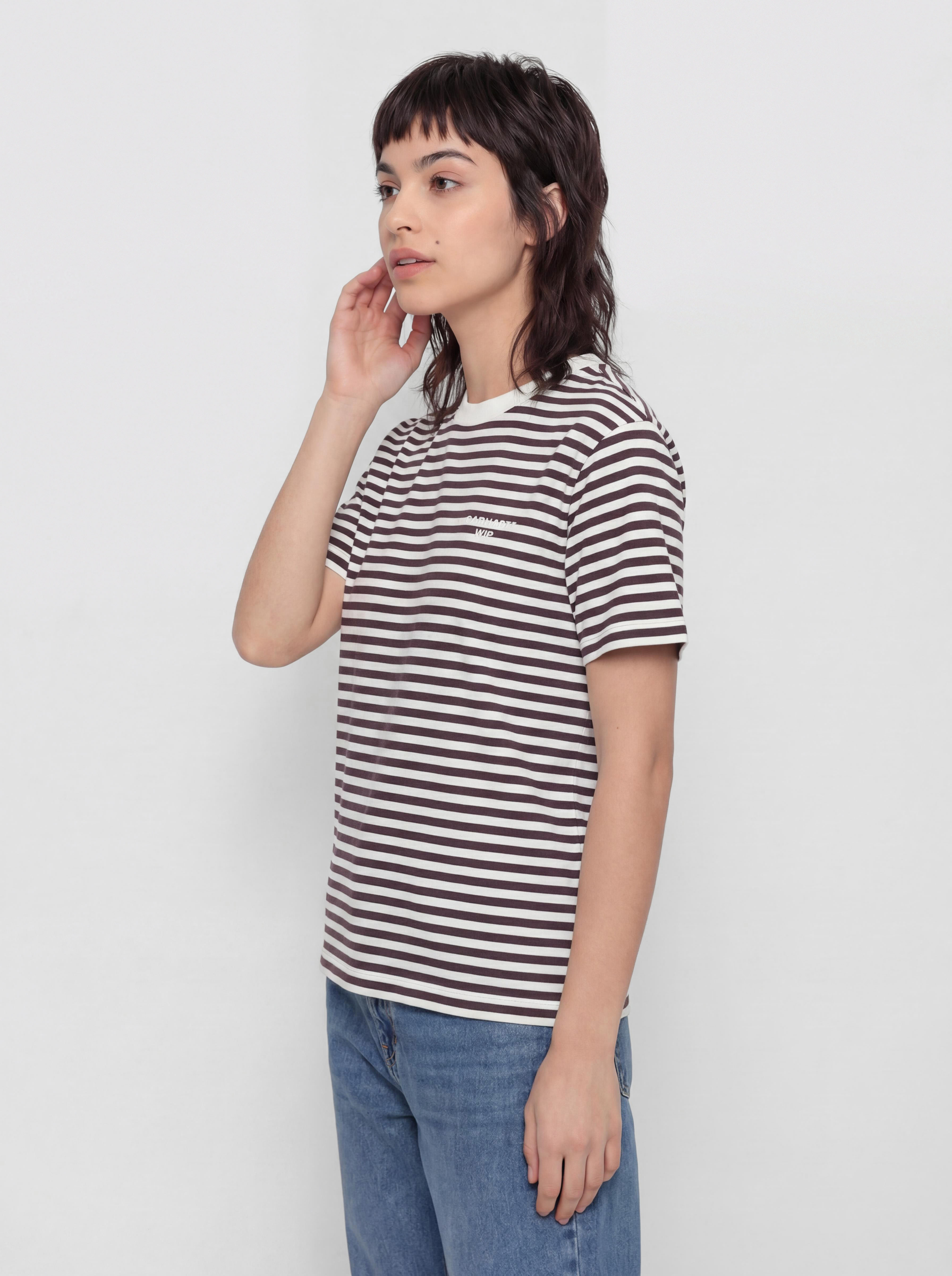 Тениска Carhartt WIP Ezra Wmn (ezra stripe/cozy purple/wax)