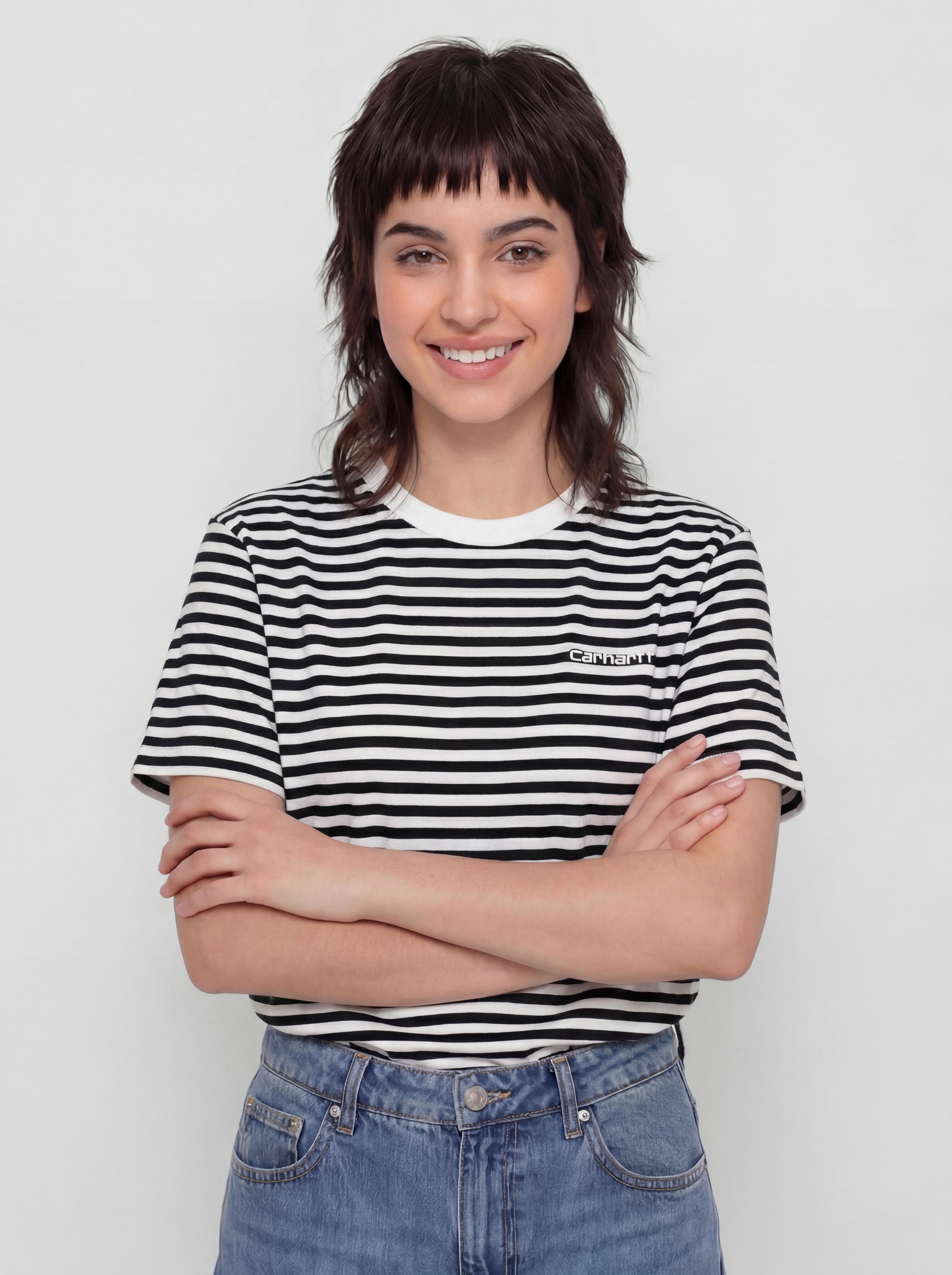 Тениска Carhartt WIP Ezra Wmn (ezra stripe/black/wax)