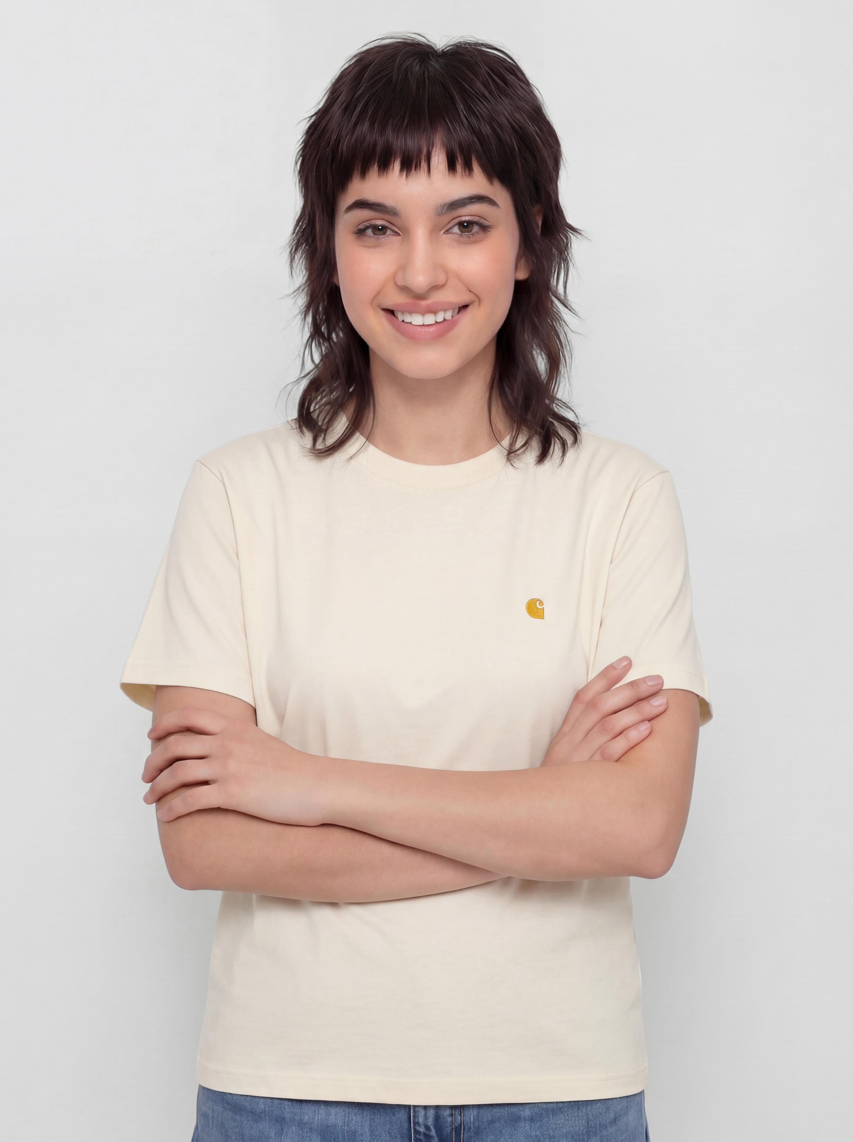 Тениска Carhartt WIP Chase Wmn (cinnerus/gold)