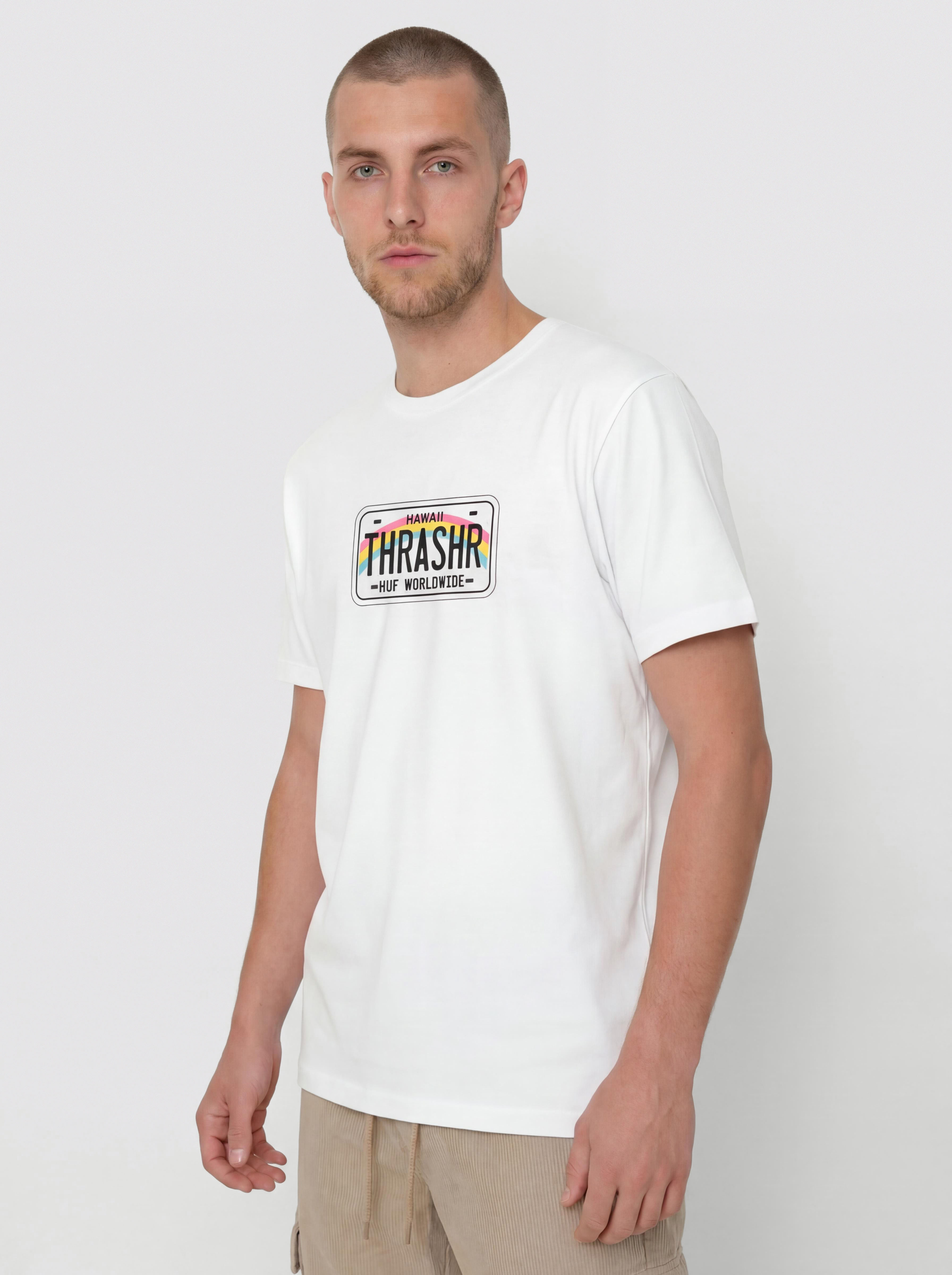 Тениска HUF X Thrasher License Plate (white)