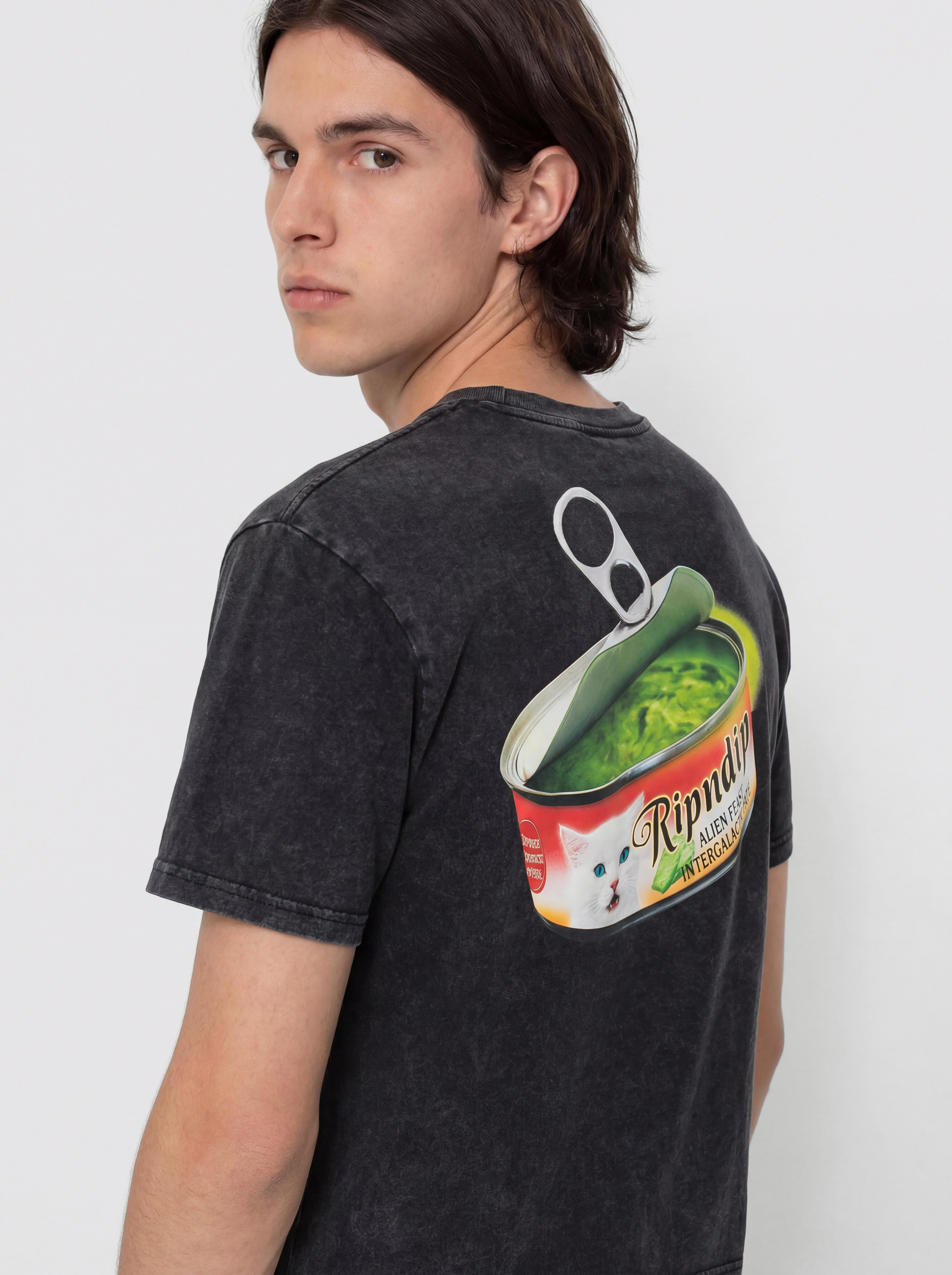 Тениска RipNDip Gourmet Cat Food (black vintage wash)