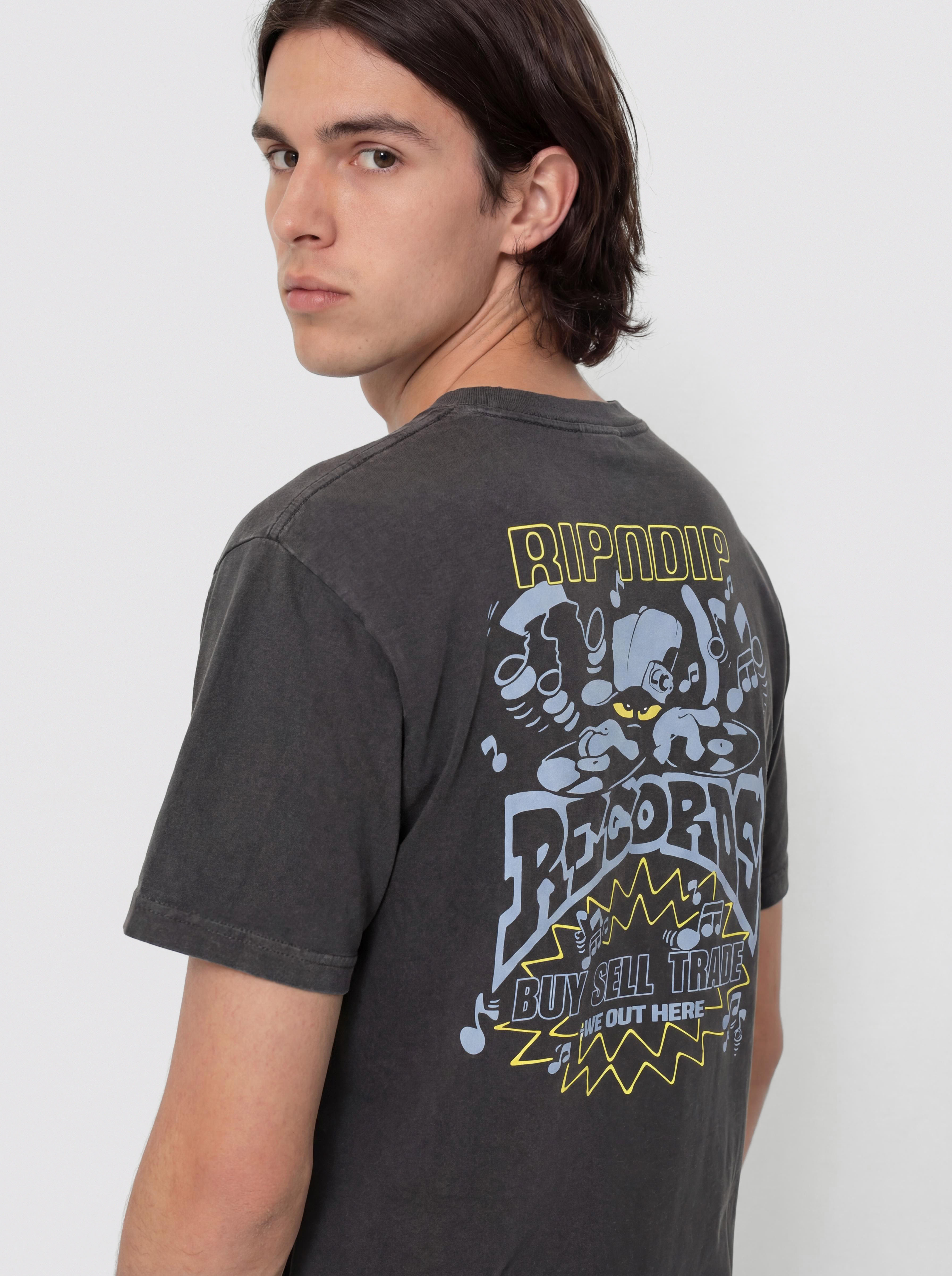 Тениска RipNDip Records (charcoal sun fade)