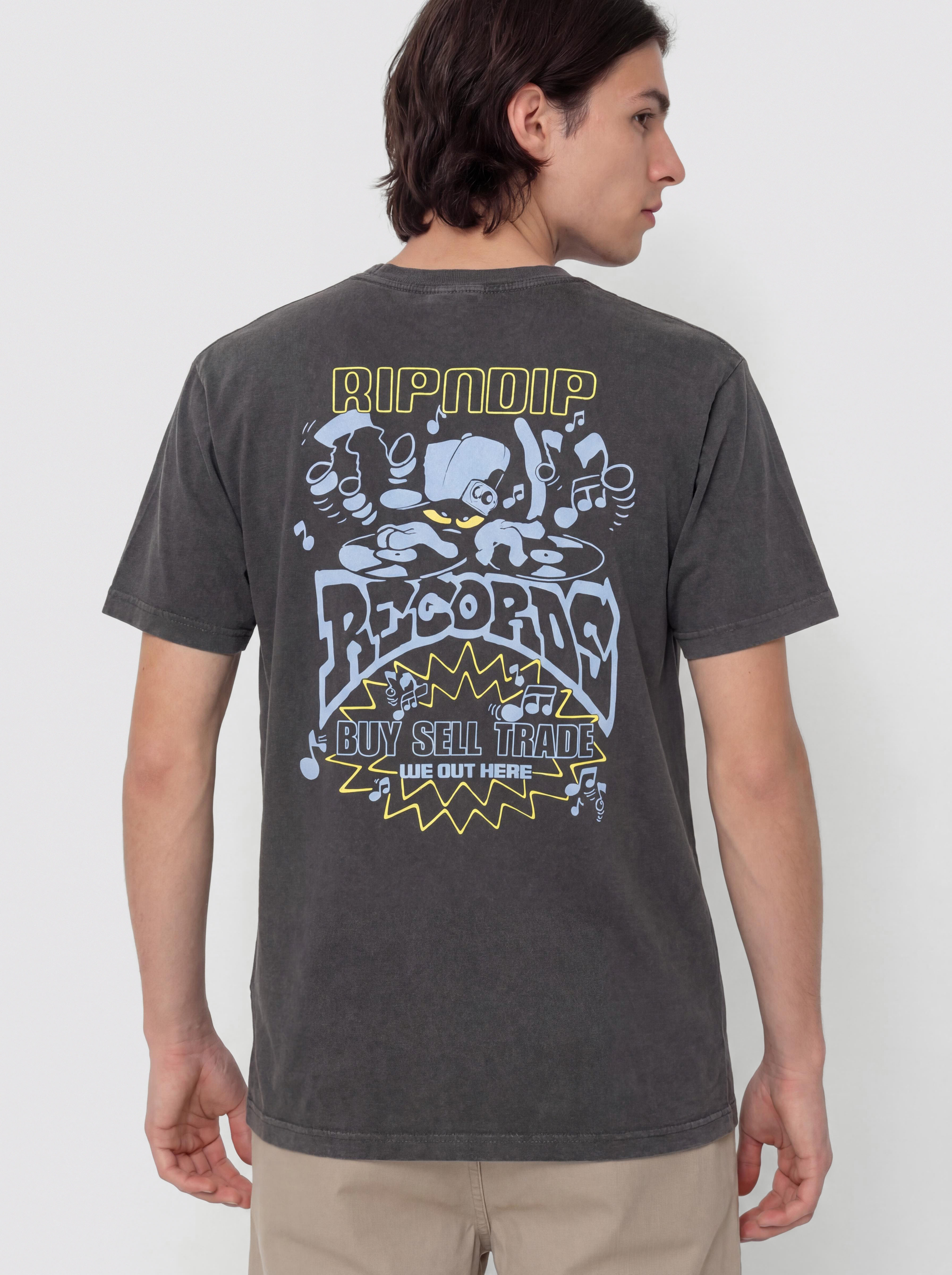 Тениска RipNDip Records (charcoal sun fade)