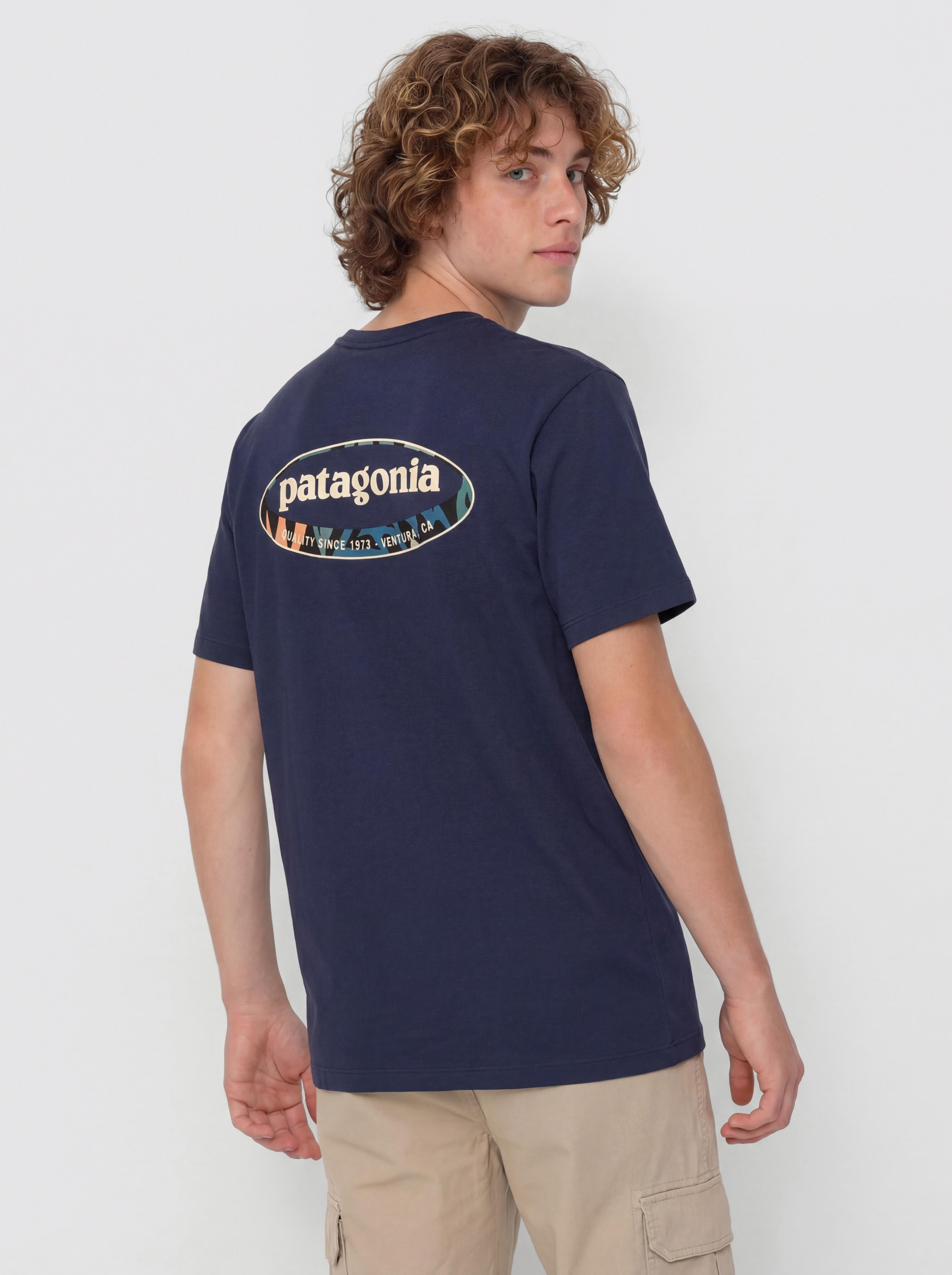 Тениска Patagonia 95 Oval Logo (new navy/kaleido)