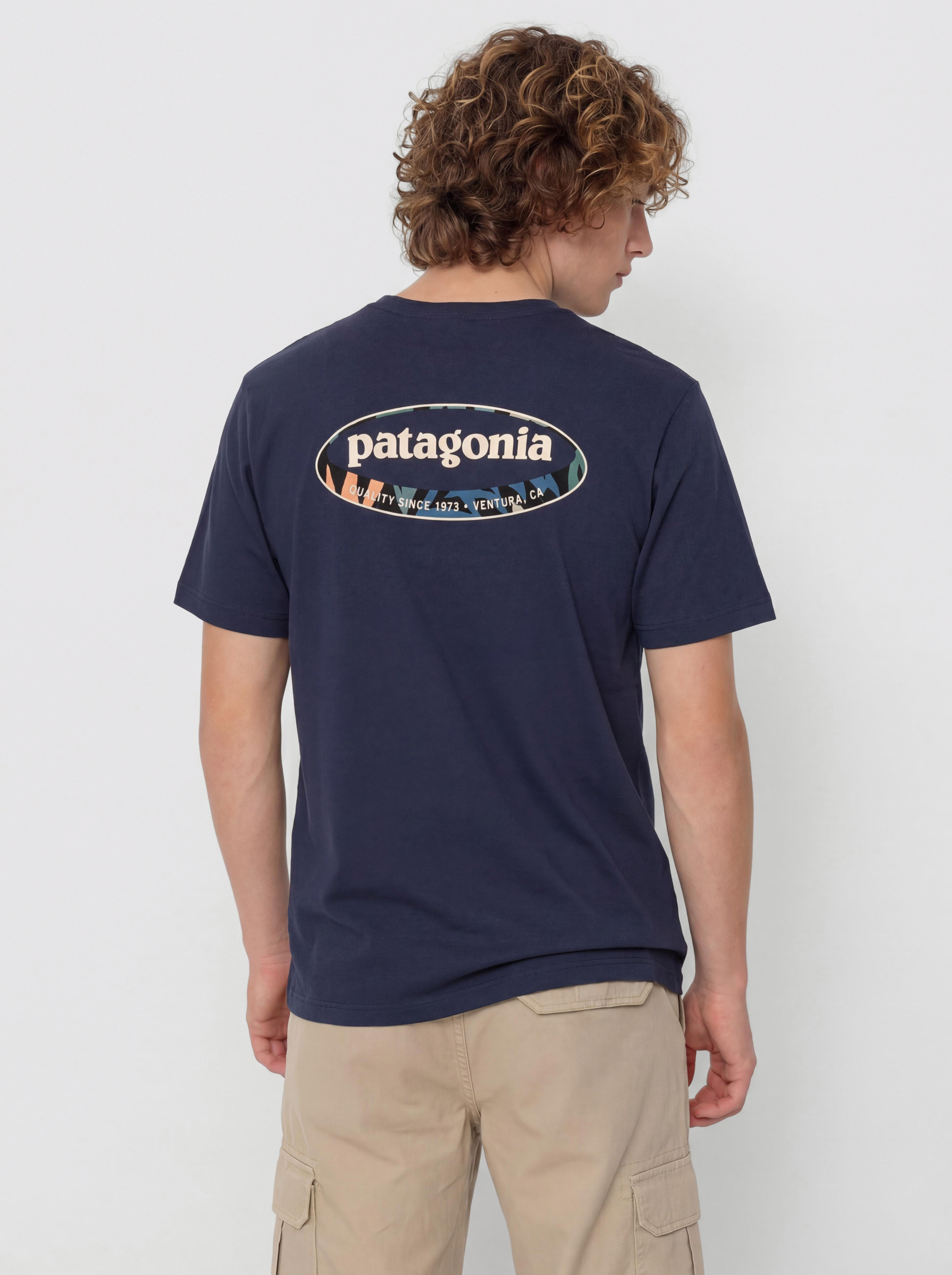 Тениска Patagonia 95 Oval Logo (new navy/kaleido)
