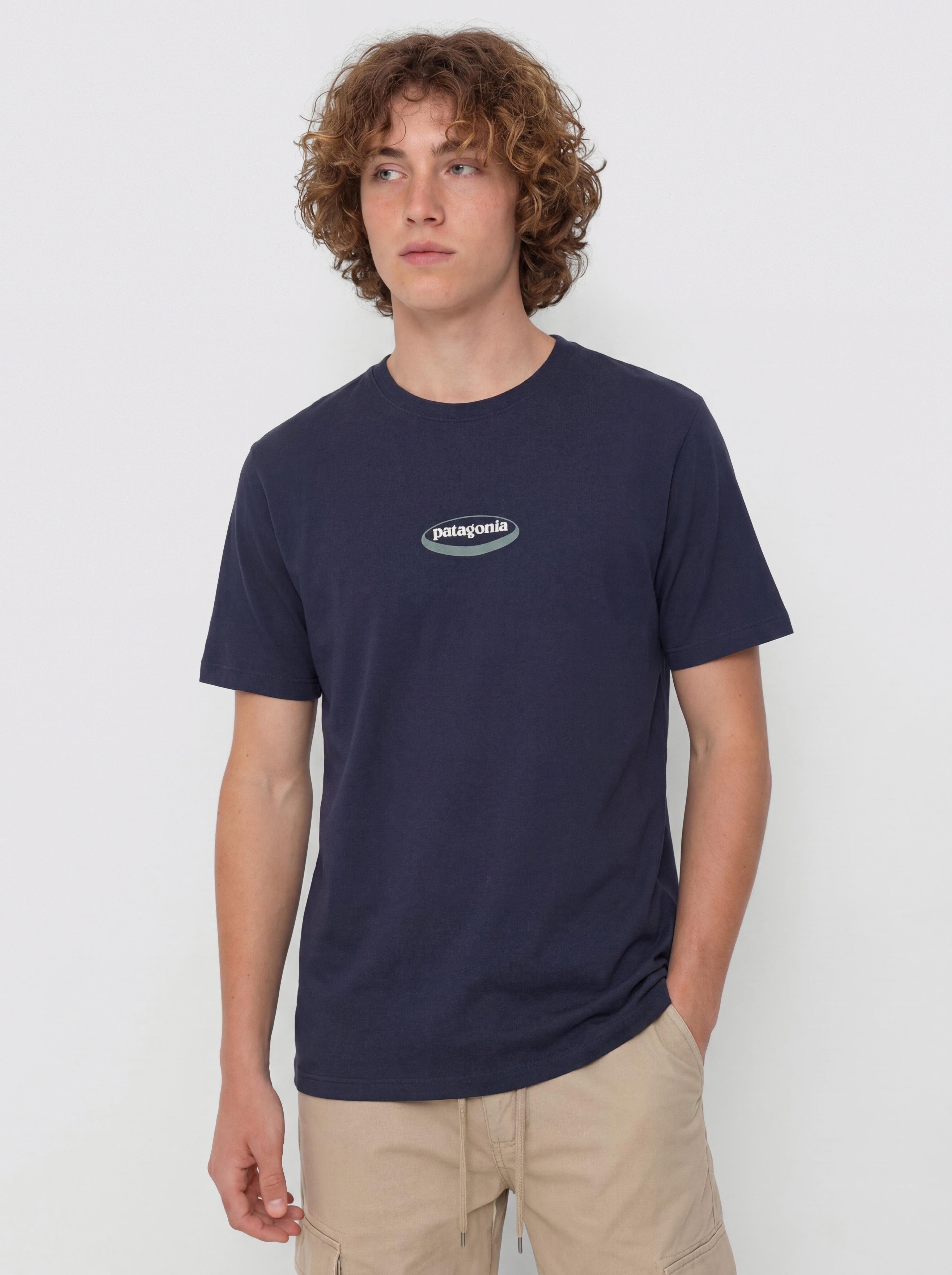 Тениска Patagonia 95 Oval Logo (new navy/kaleido)