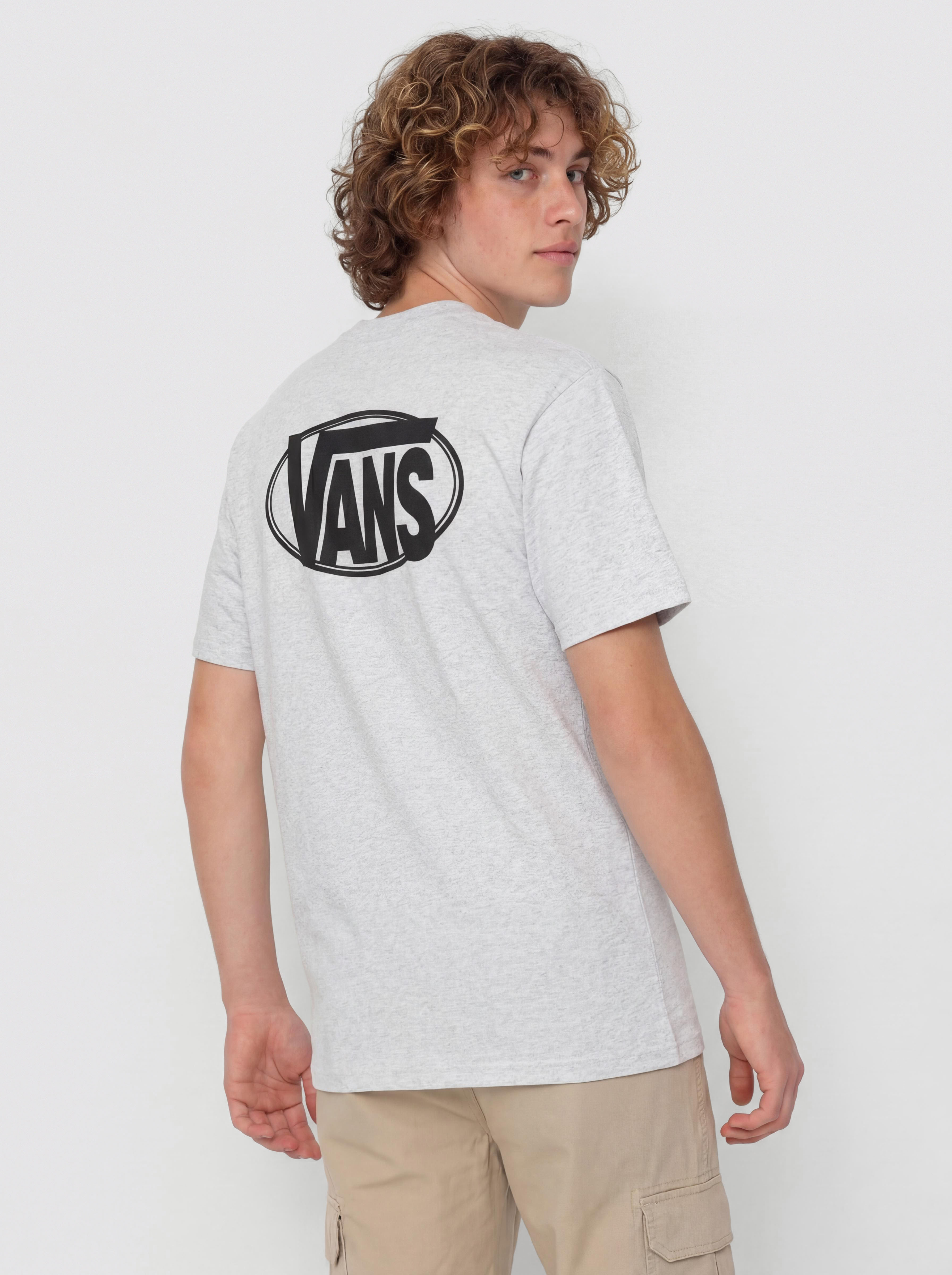 Тениска Vans Oval Logo Loose (light grey heat)