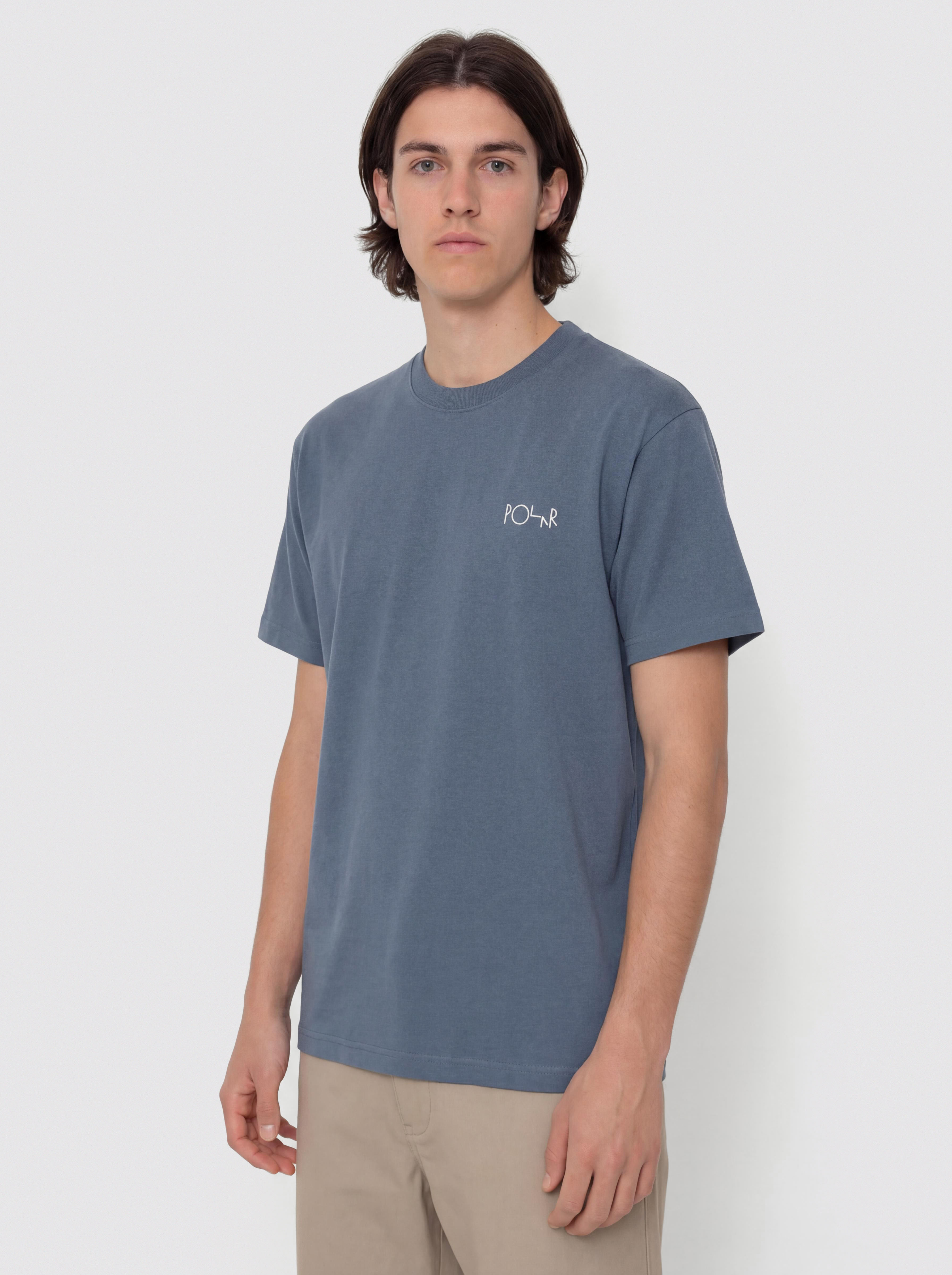 Тениска Polar Skate Contrast Stroke Logo (grey blue)