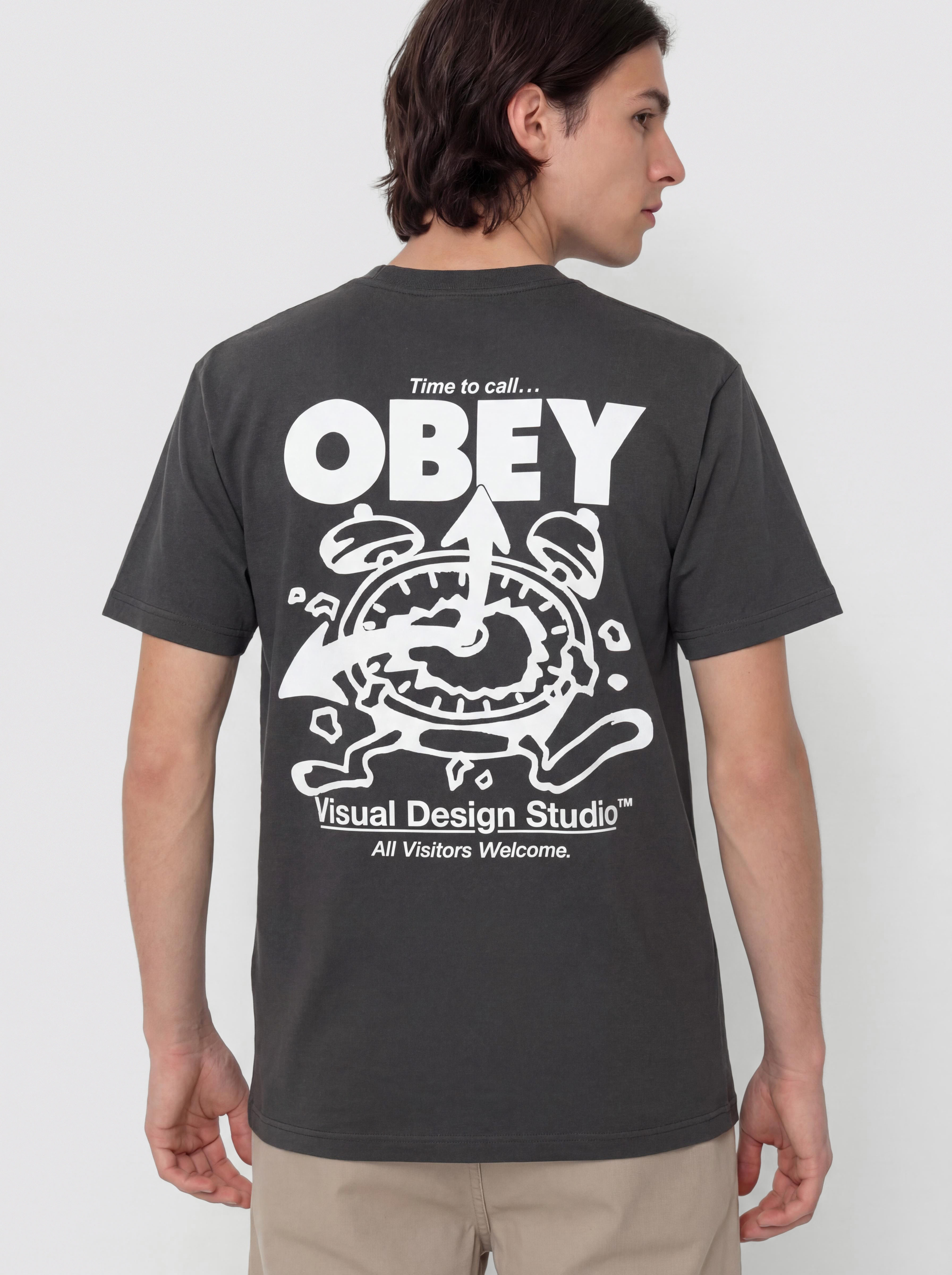 Тениска OBEY Time To Call Obey (vintage black)