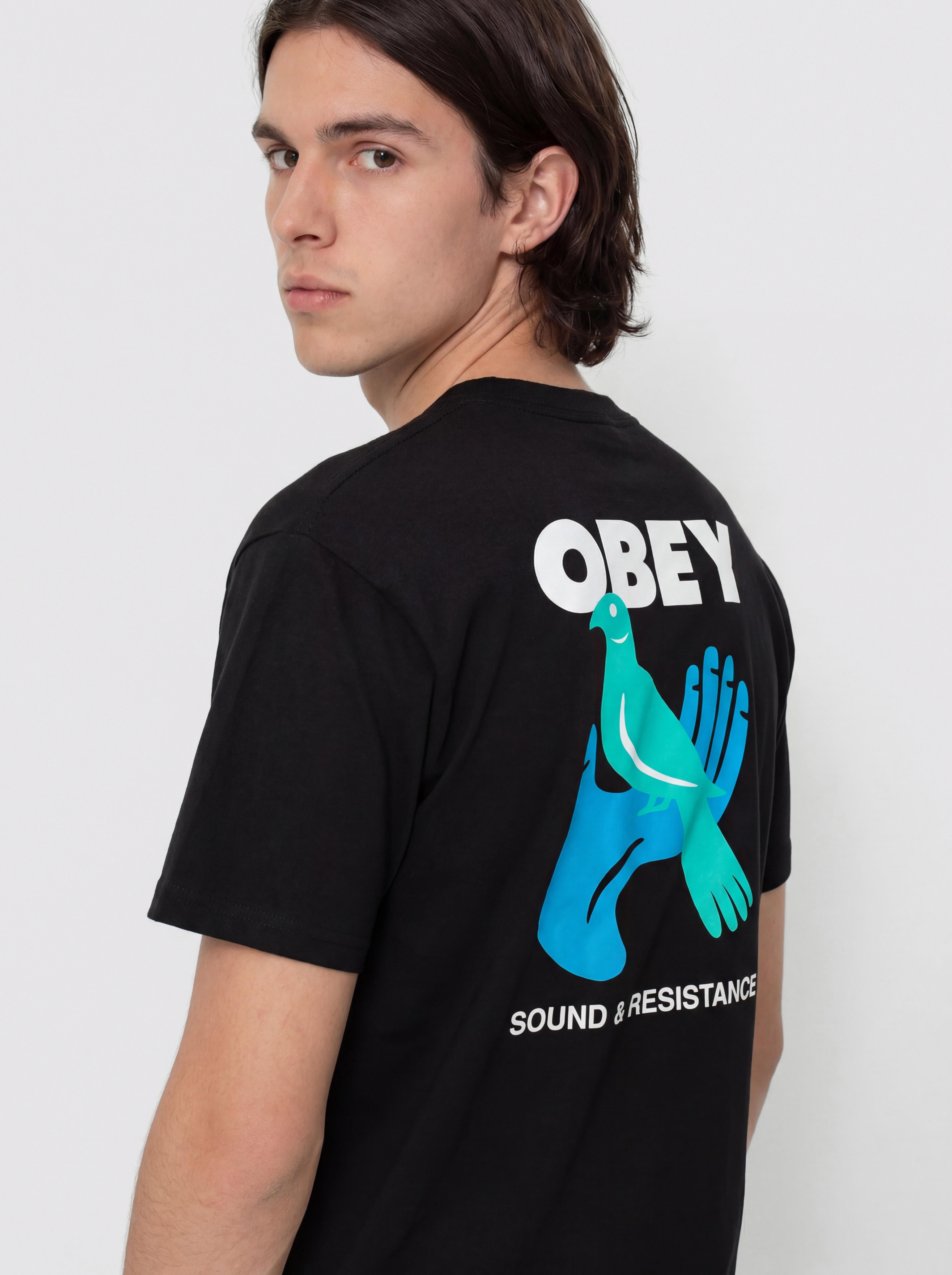 Тениска OBEY Obey Sound & Resistance Bird (black)