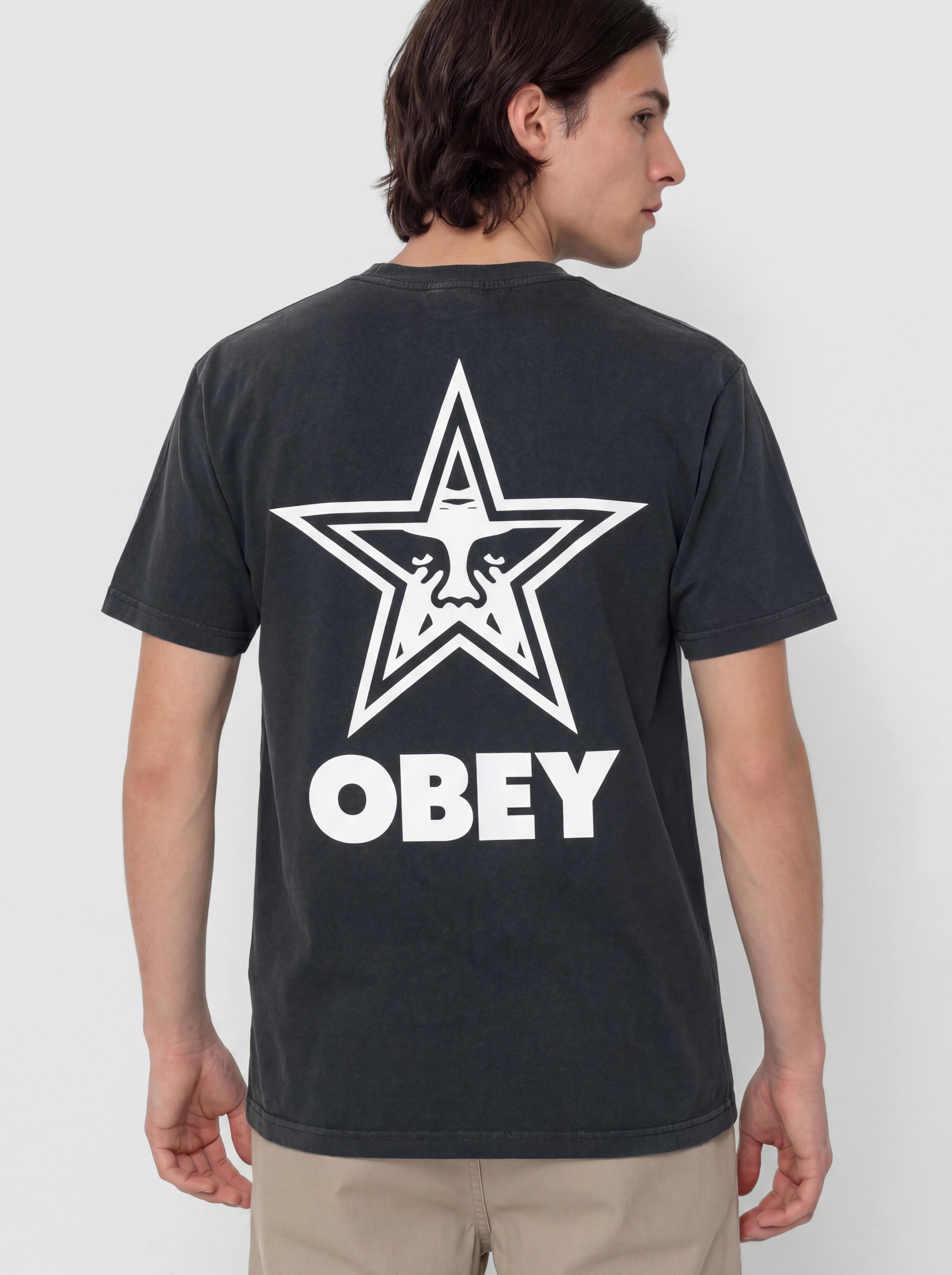 Тениска OBEY Obey Bold Star (pigment true vintage black)