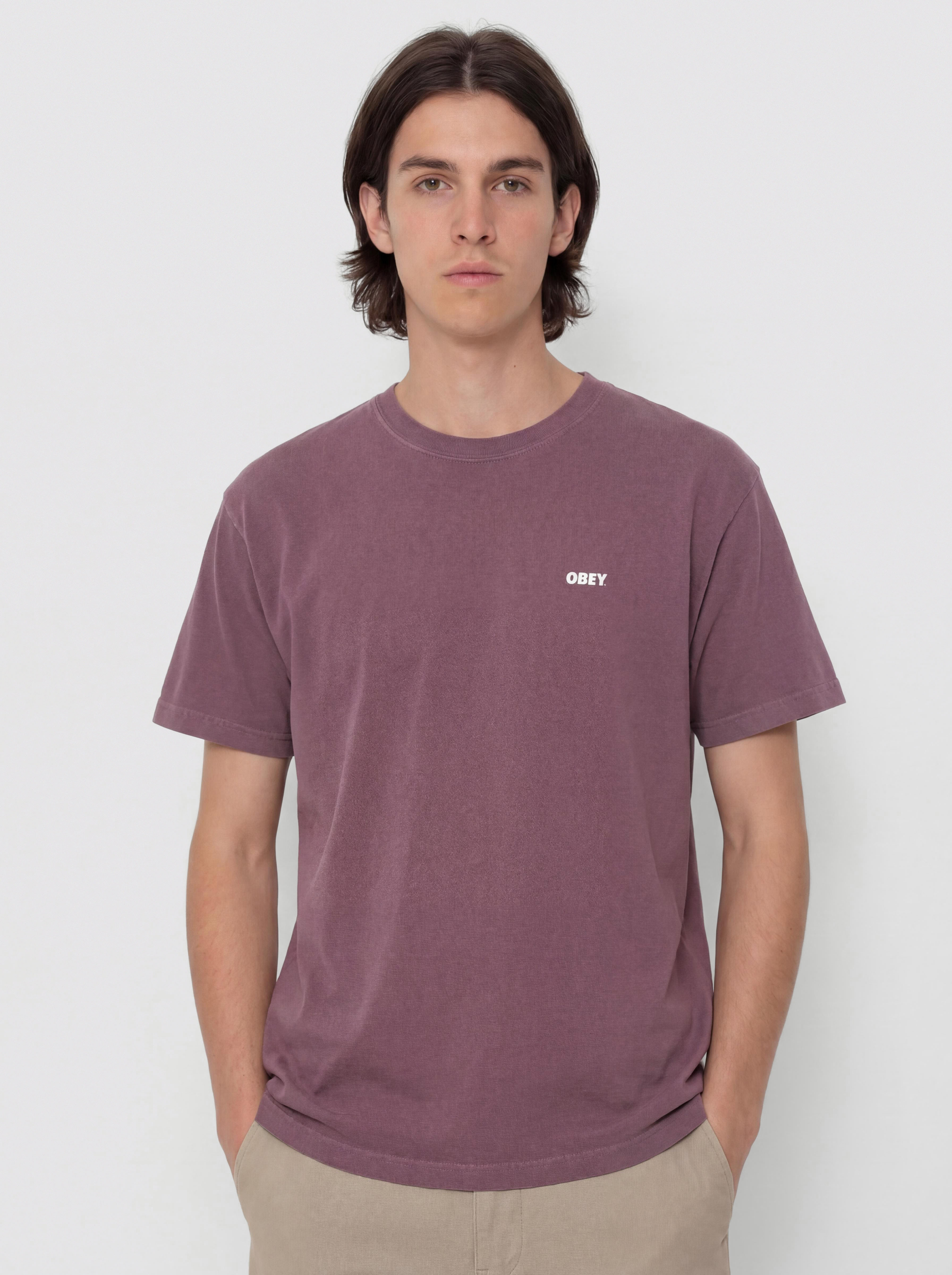 Тениска OBEY Obey Bold Icon Face (pigment plum perfect)