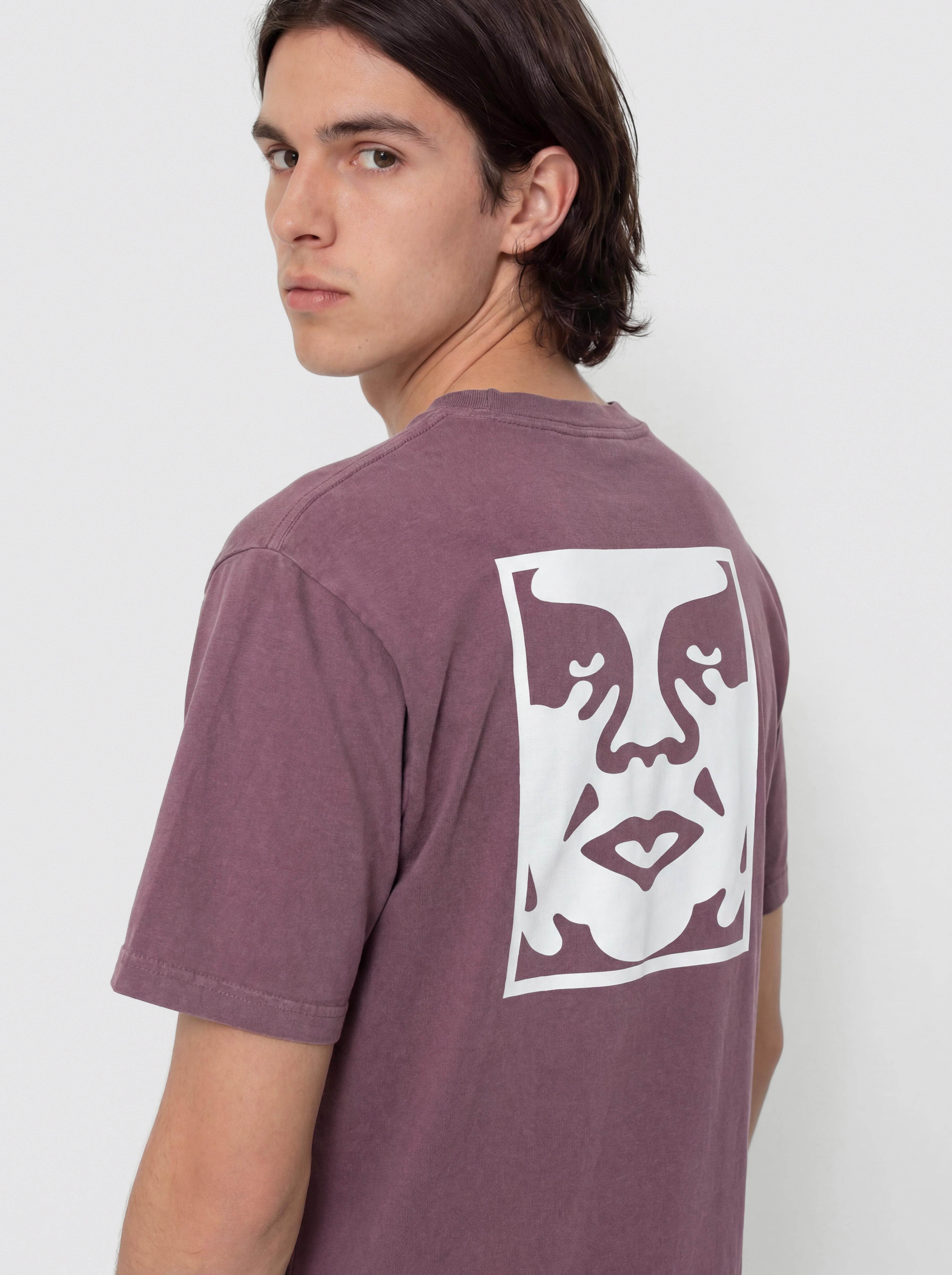 Тениска OBEY Obey Bold Icon Face (pigment plum perfect)