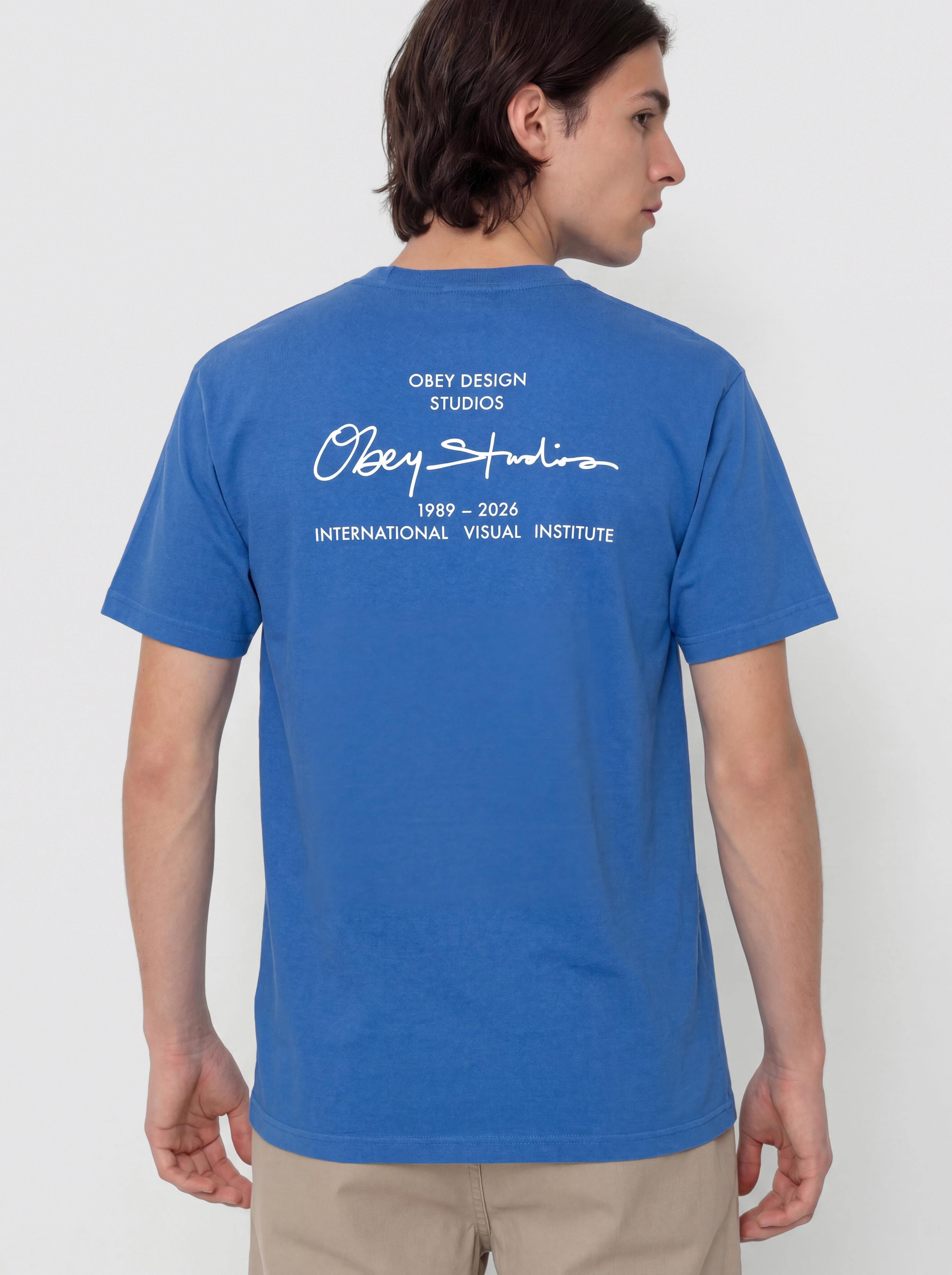 Тениска OBEY Institute (pigment electric indigo)