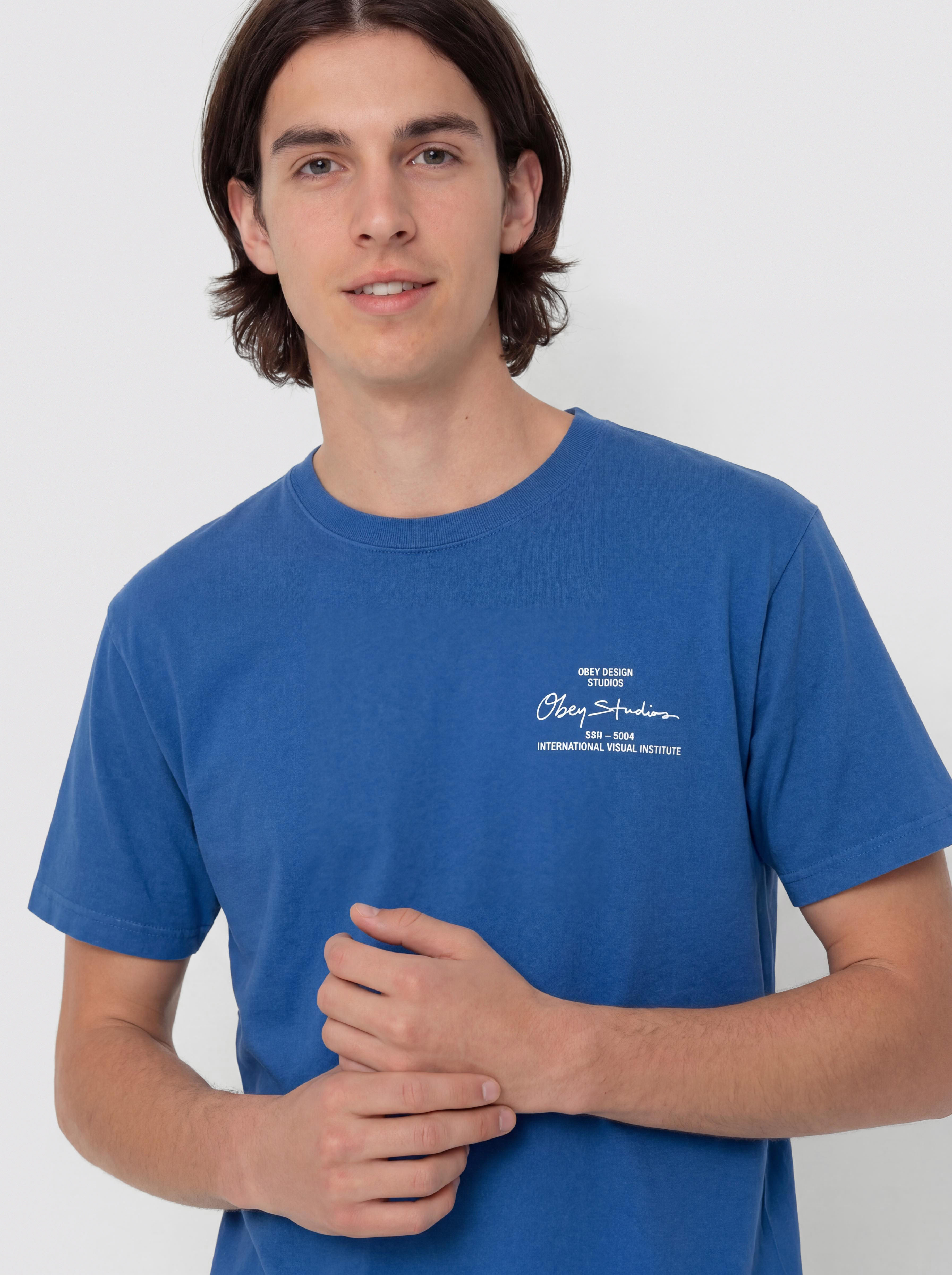 Тениска OBEY Institute (pigment electric indigo)