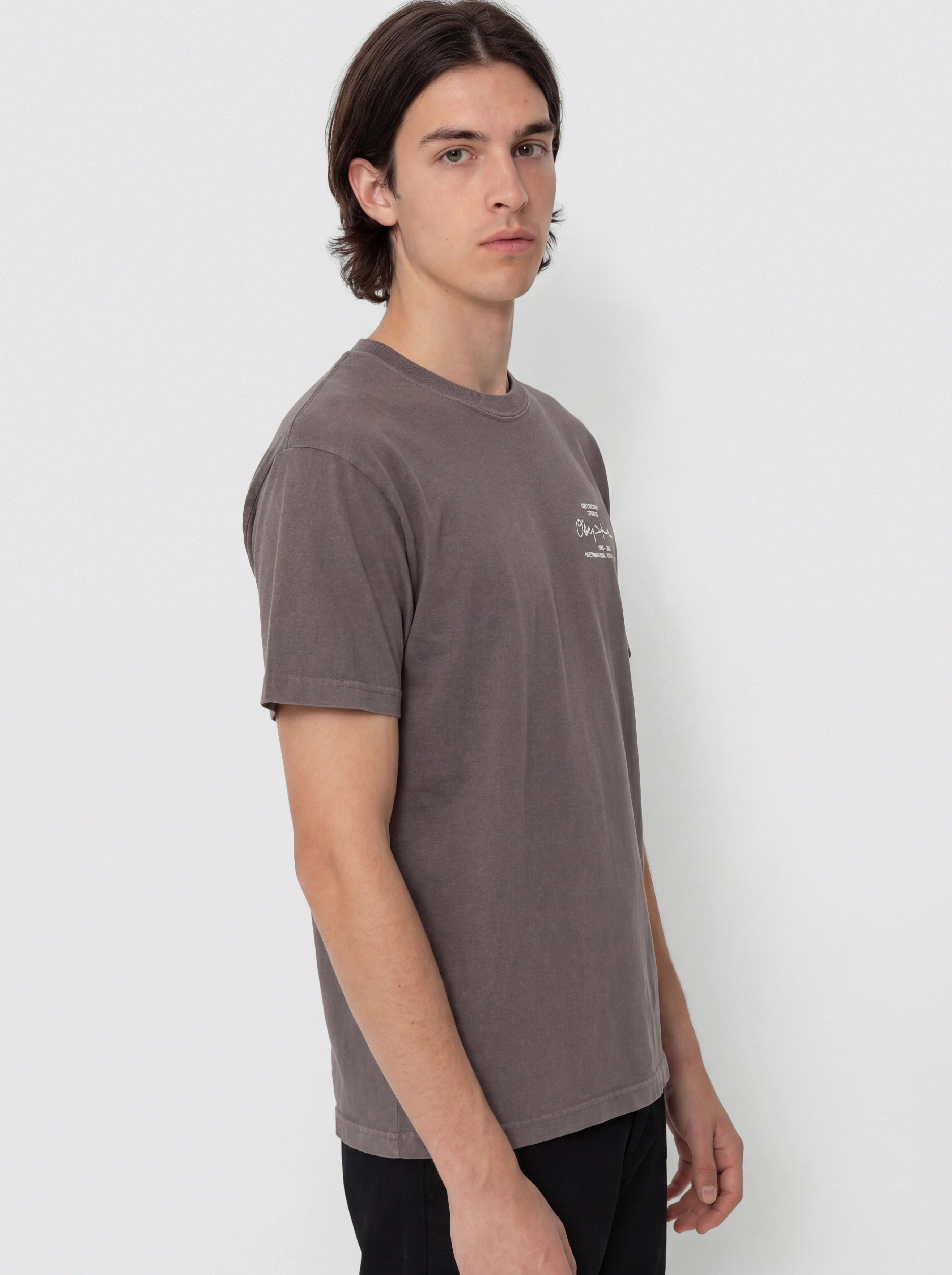 Тениска OBEY Institute (pigment dusty black)