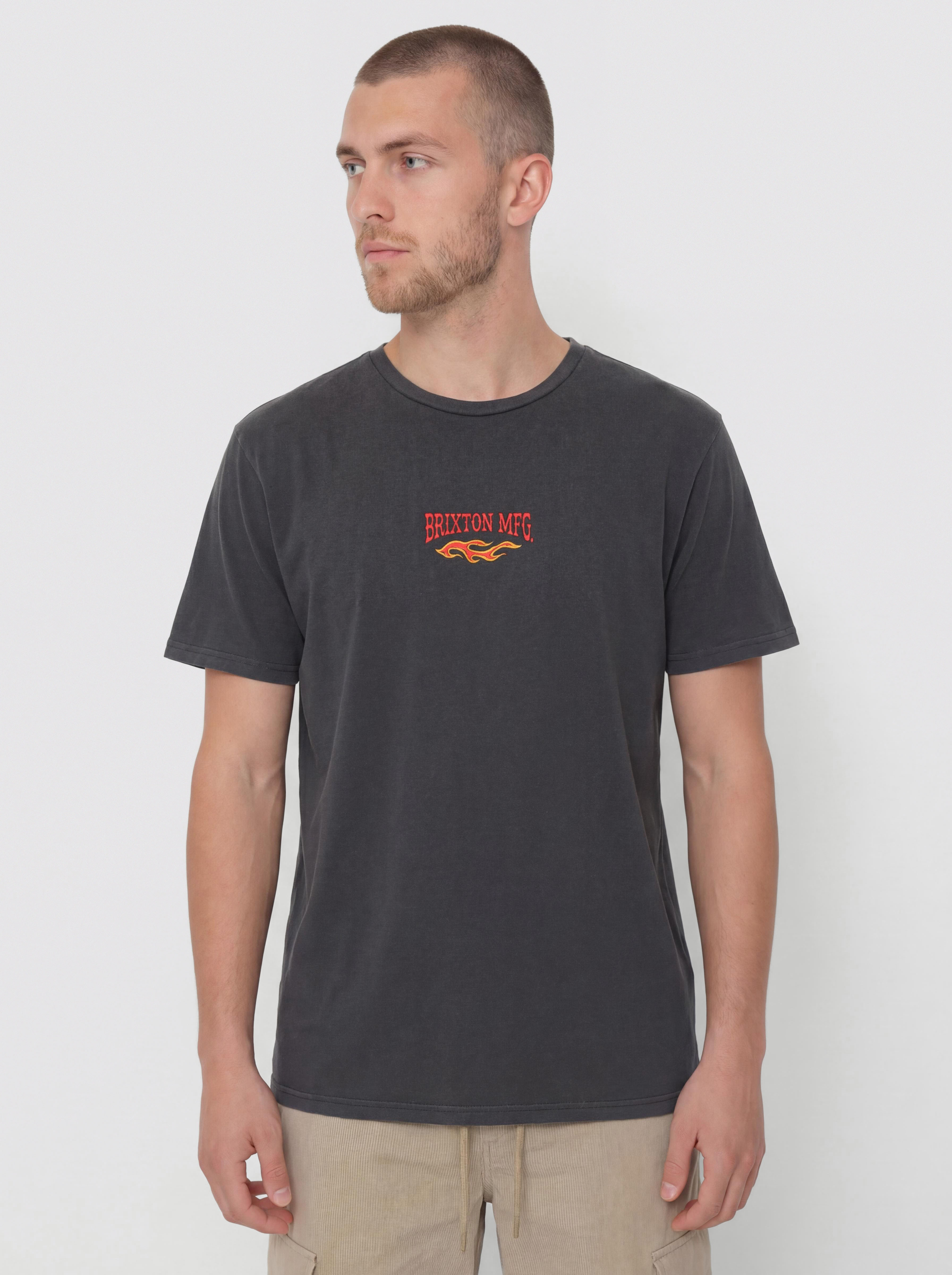 Тениска Brixton Hardee Stt (black worn wash)