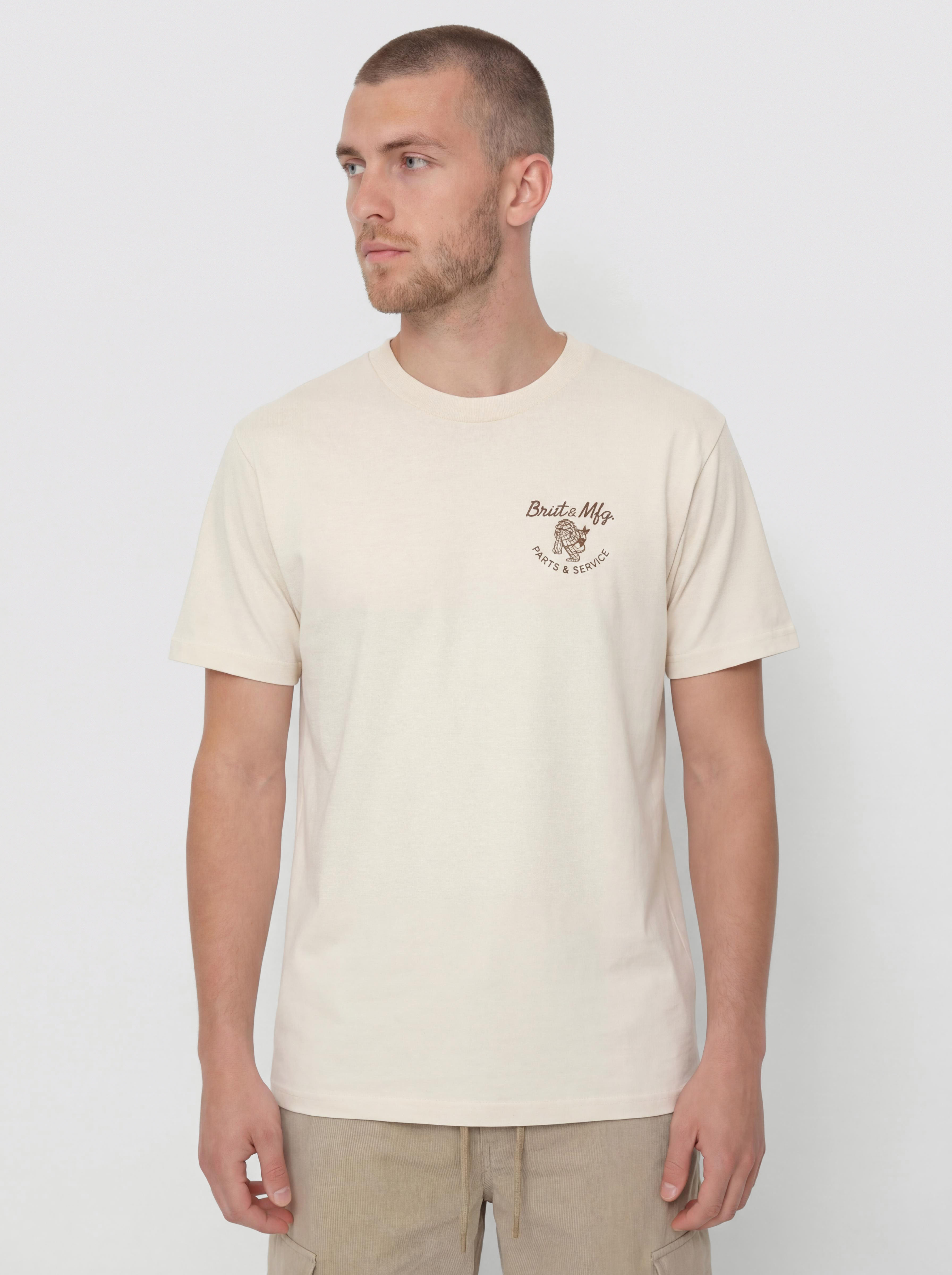 Тениска Brixton Tolman Std (cream)