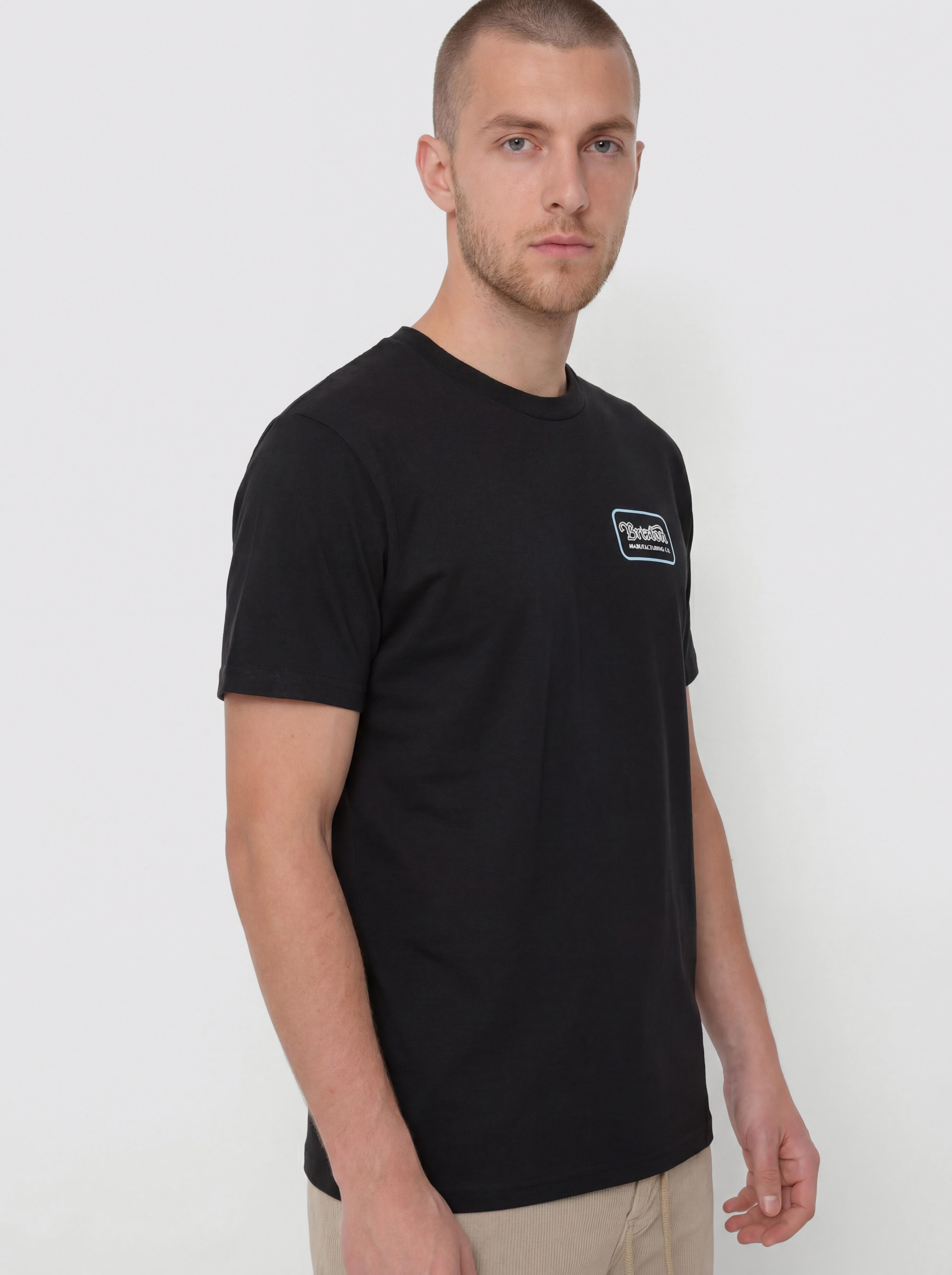 Тениска Brixton Grade Std (black/off white/retro blue)