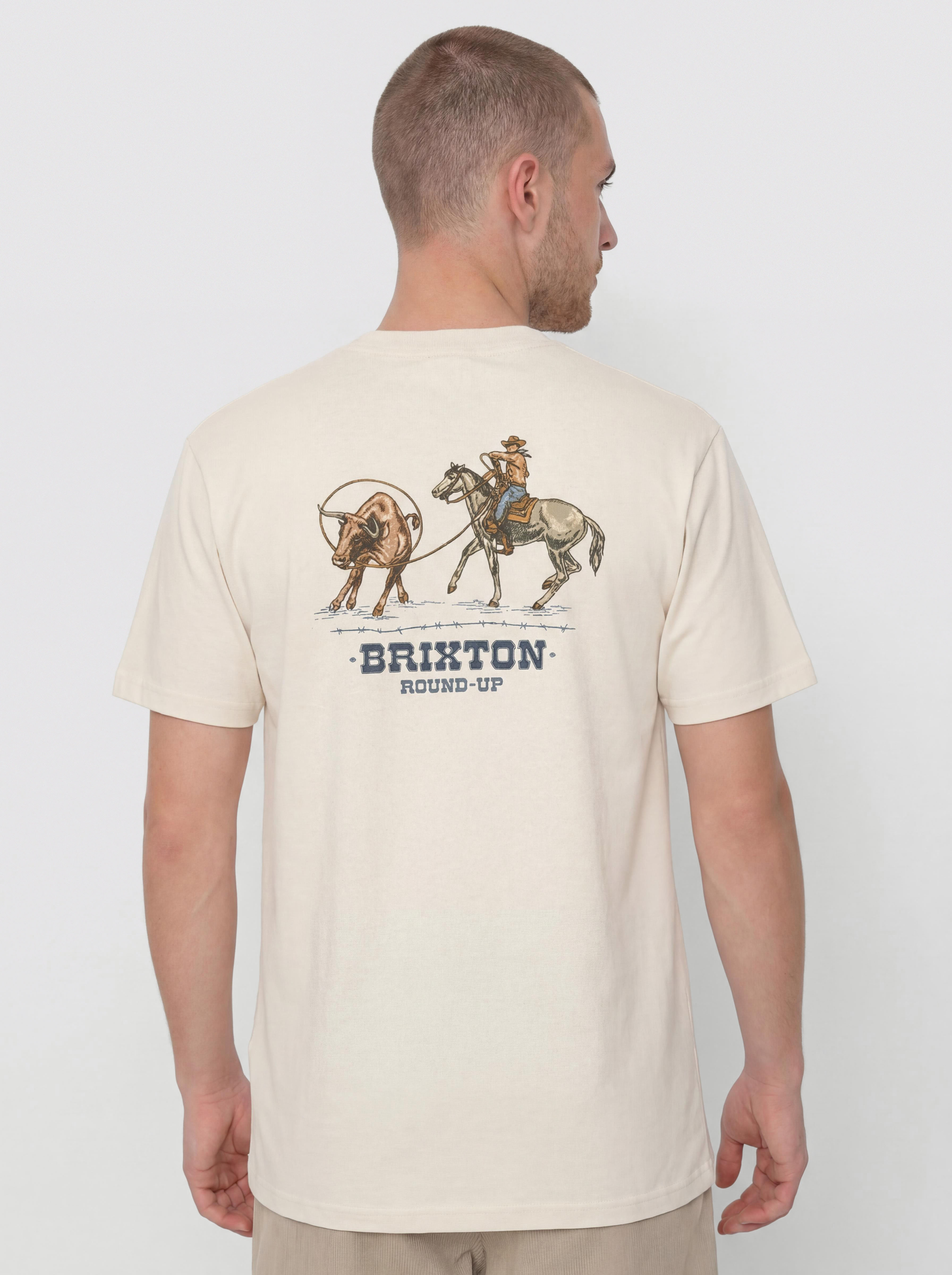 Тениска Brixton Hutchins Std (cream)