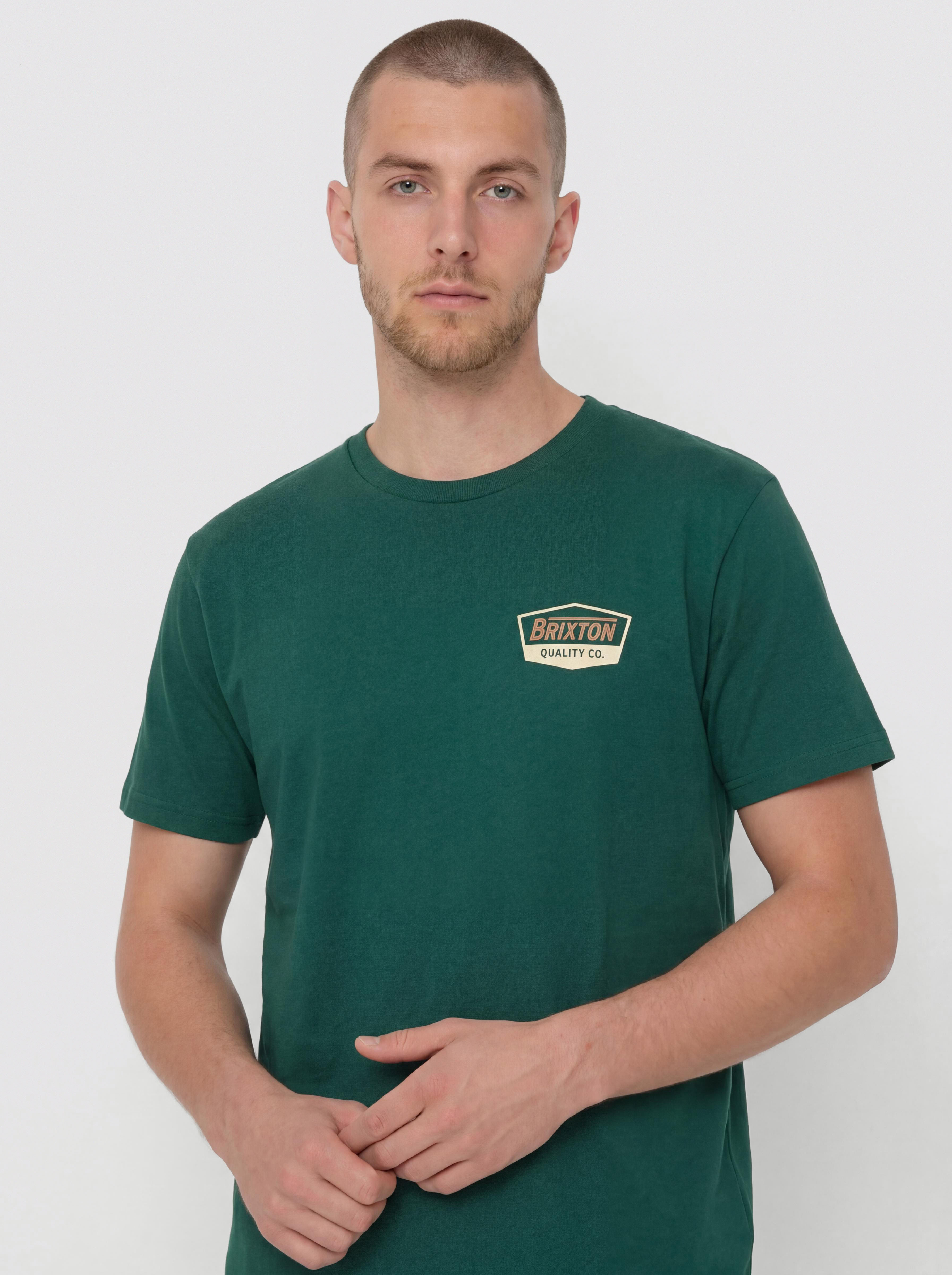 Тениска Brixton Regal Stt (deep emerald/rust/sand)