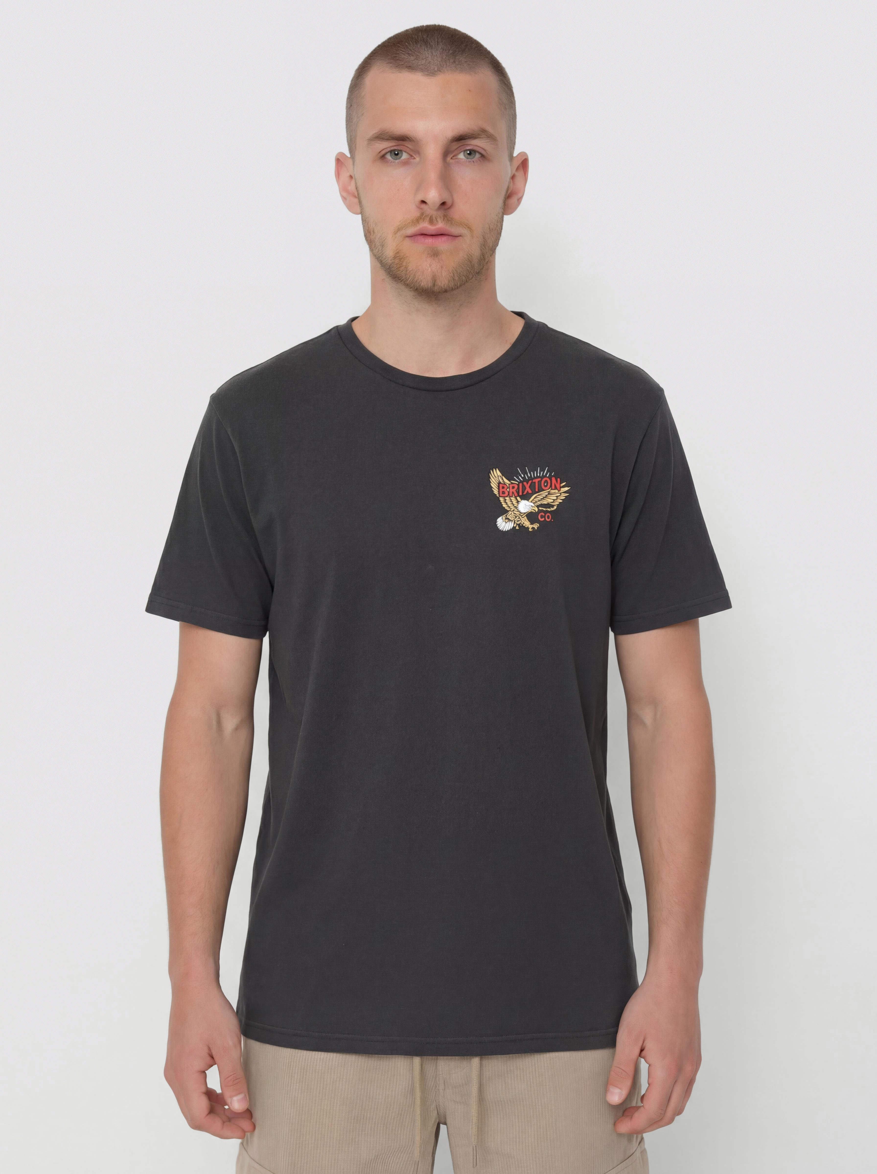 Тениска Brixton Keller Stt (black worn wash)