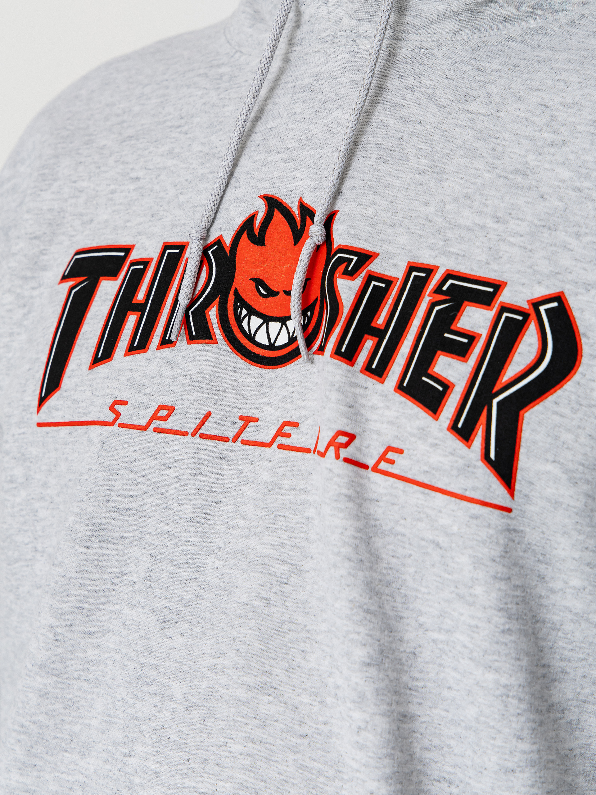 Суитшърт с качулка Thrasher x Spitfire Big Head Outline HD (ash)
