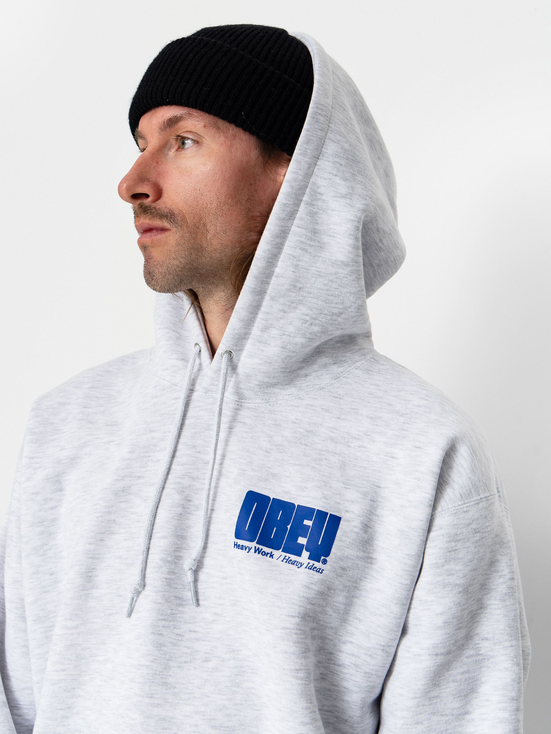 Суитшърт с качулка OBEY Heavy Ideas HD (ash grey)