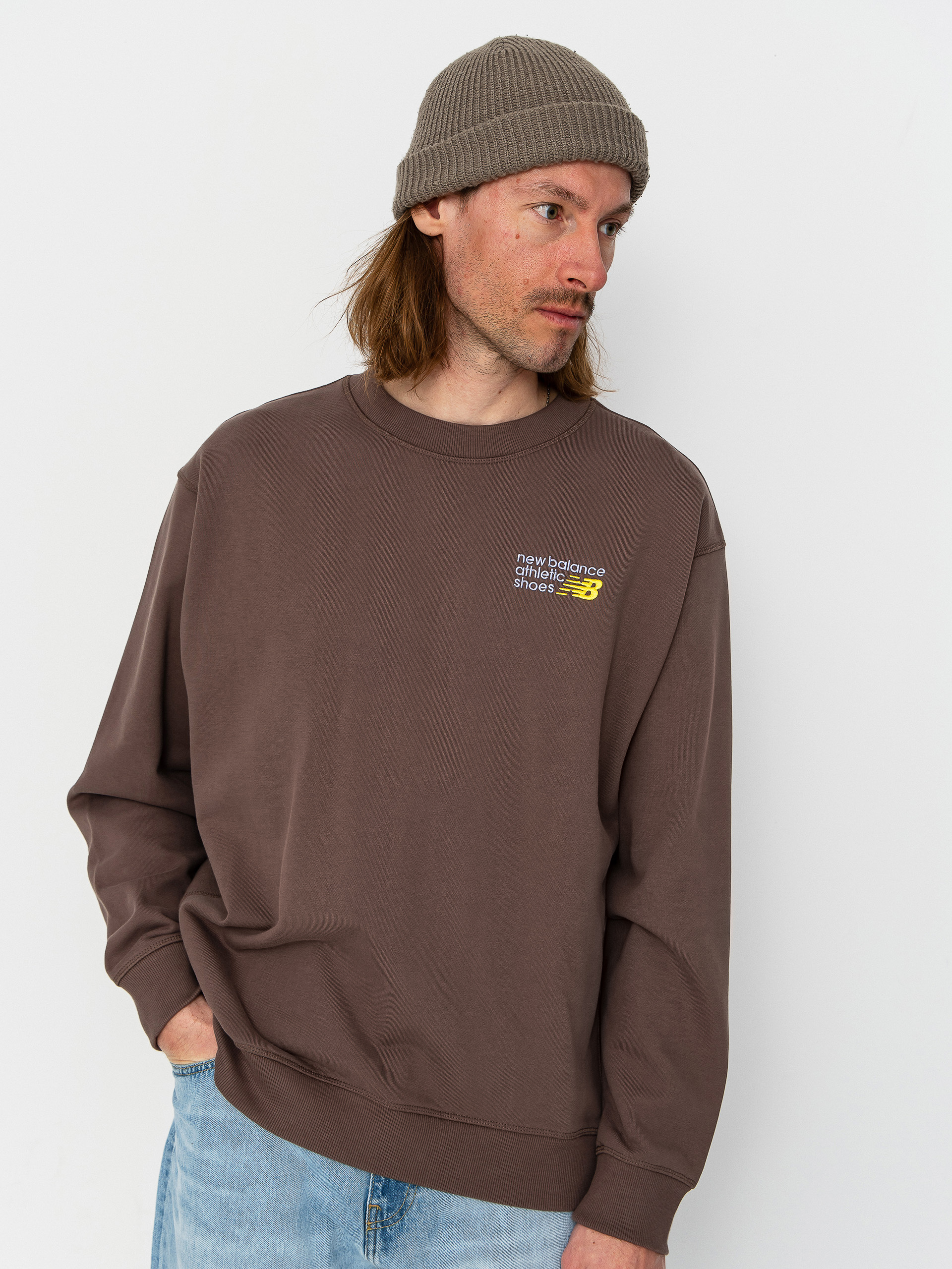 Суитшърт New Balance Athletics Premium Logo Crew (cortado)